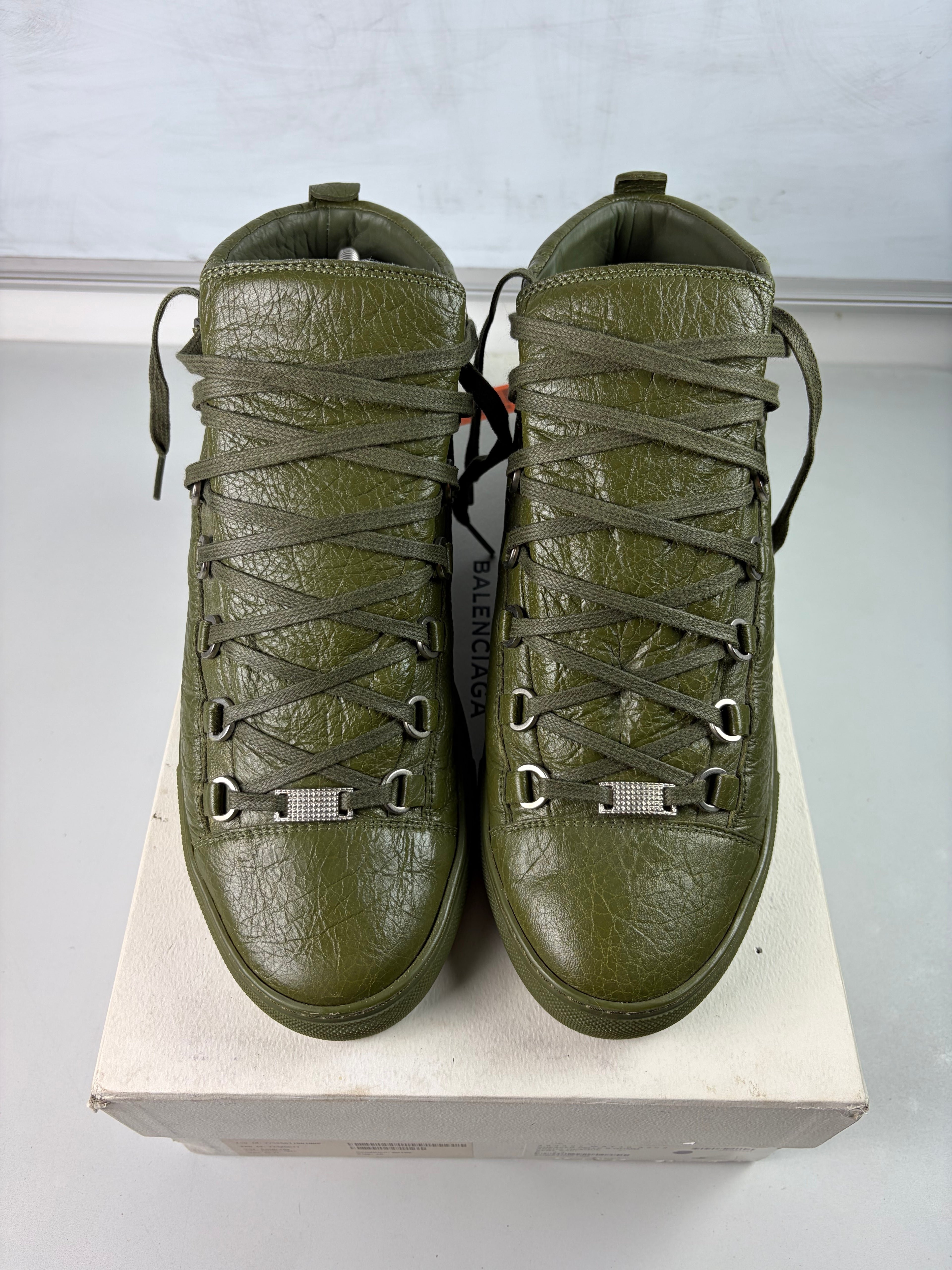 Balenciaga arena high tops - eu 43 / us 10 - khaki green