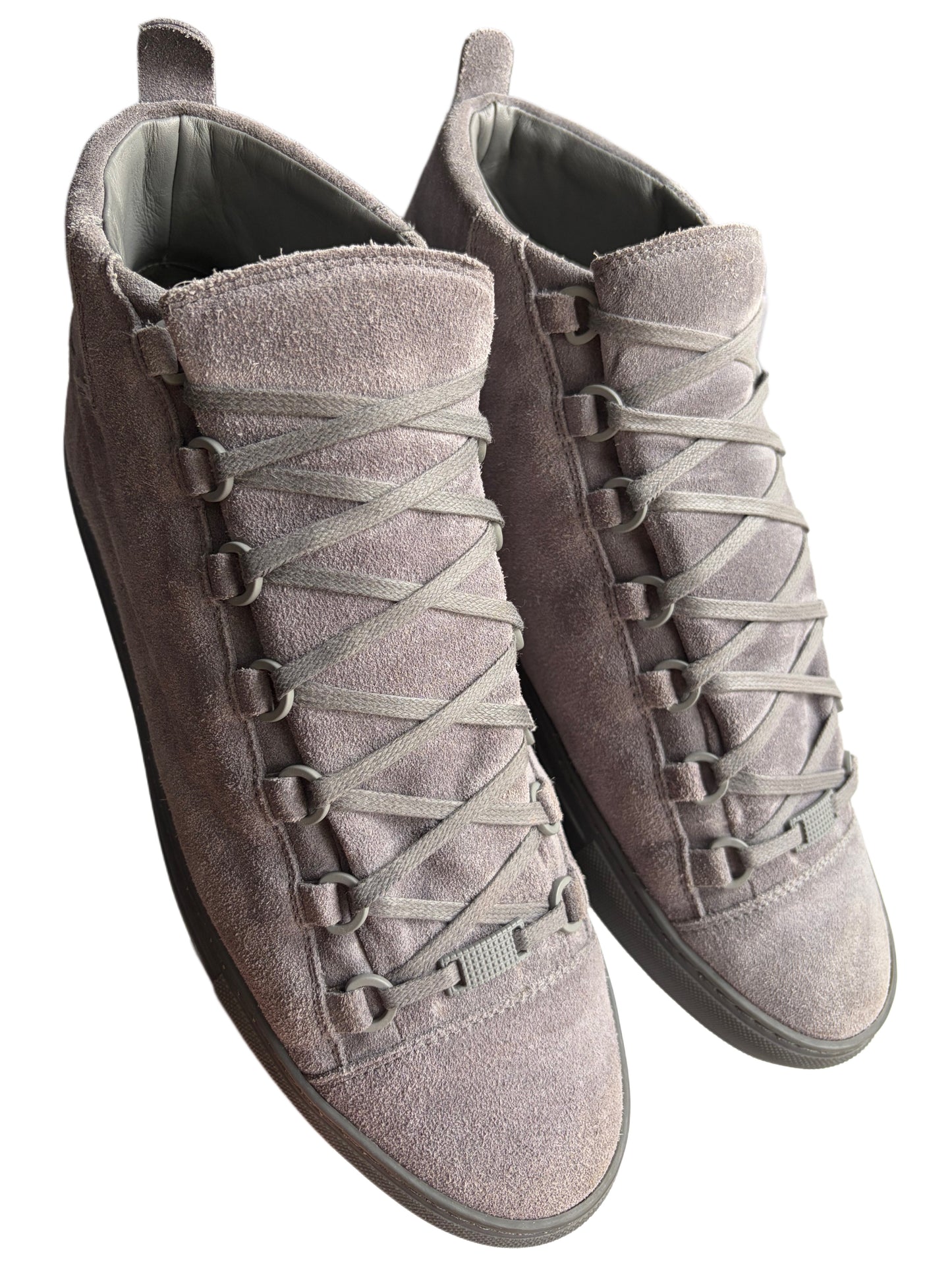 Balenciaga arena grey suede high tops - eu 43 - grey