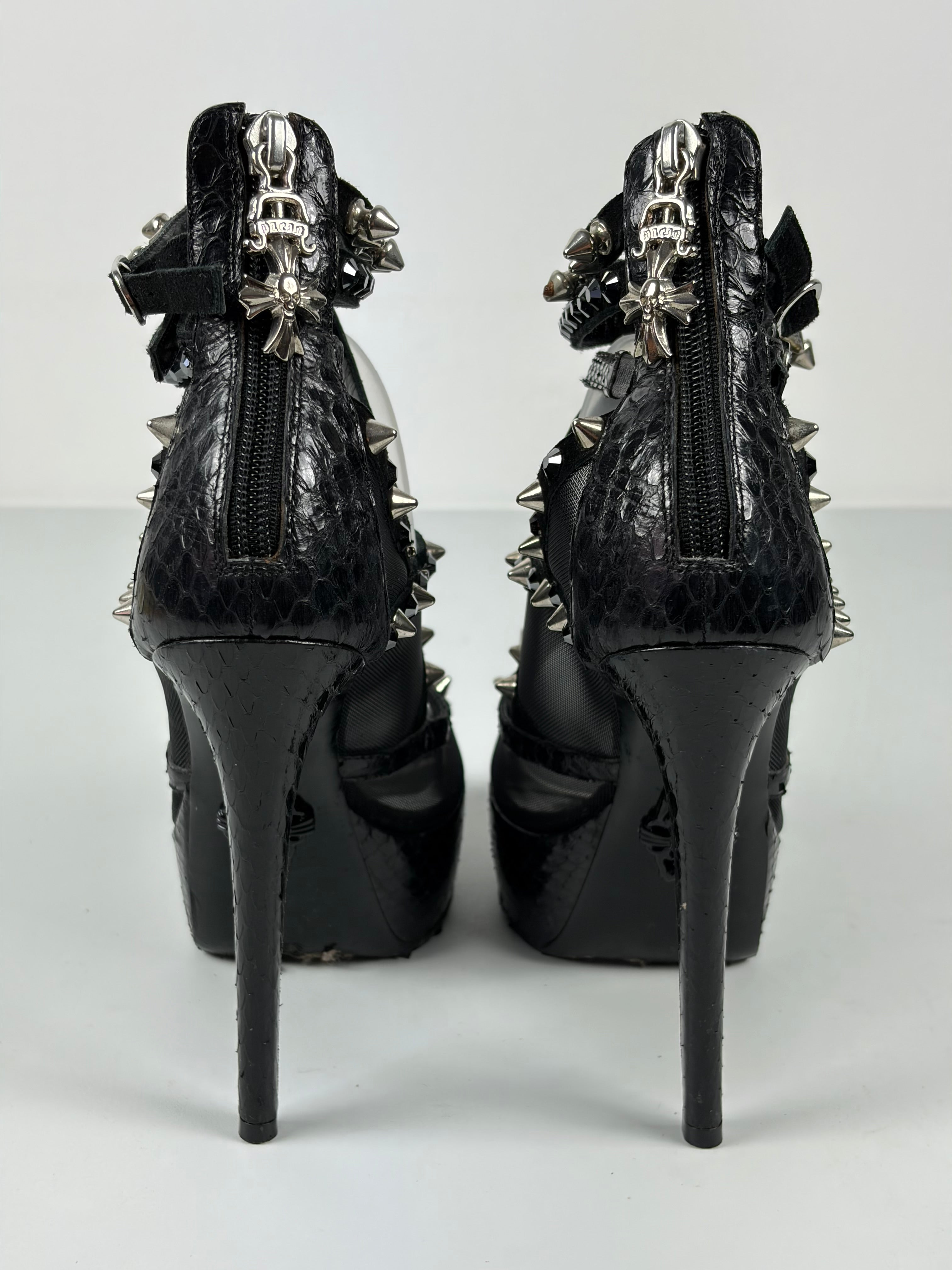 Philipp Plein heavily studded stiletto platform sandals - eu 36.5