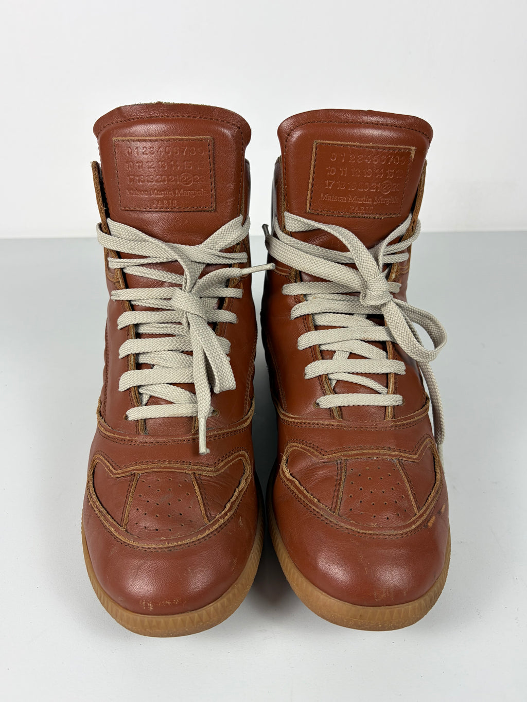 2012 Maison Margiela leather high top GAT sneakers - eu 41 - brown