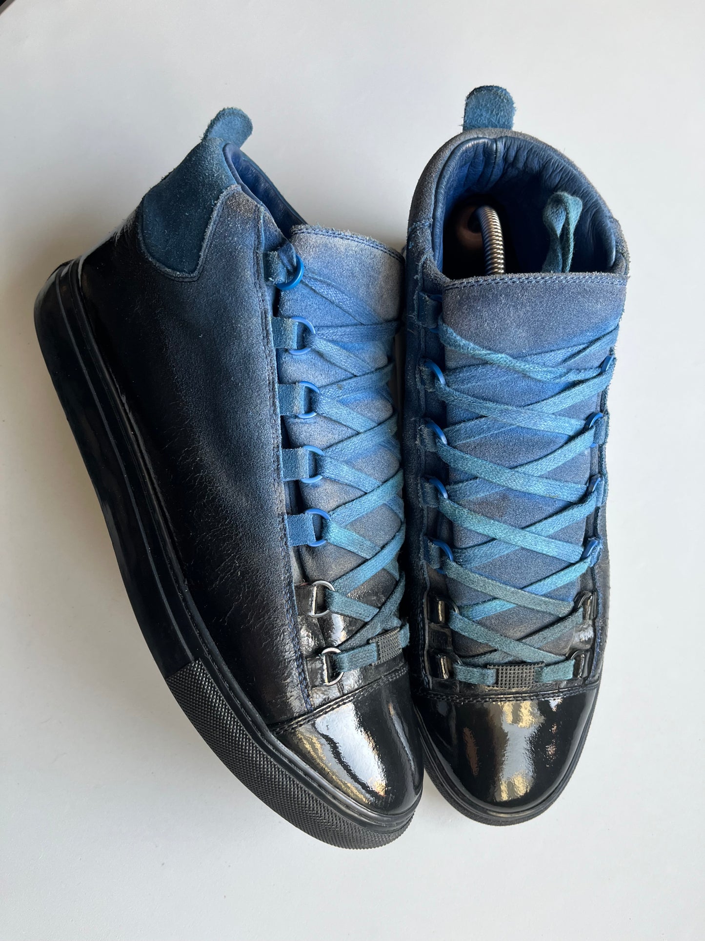 Balenciaga arena blue gradient high tops - eu 42 - blue