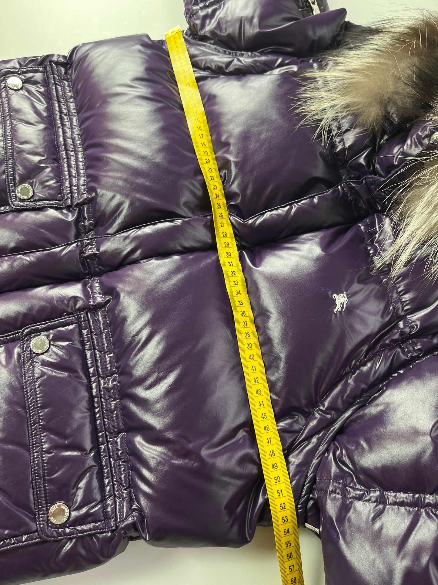 00’s BURBERRY made in Japan real fur down jacket (L/LL) - purple
