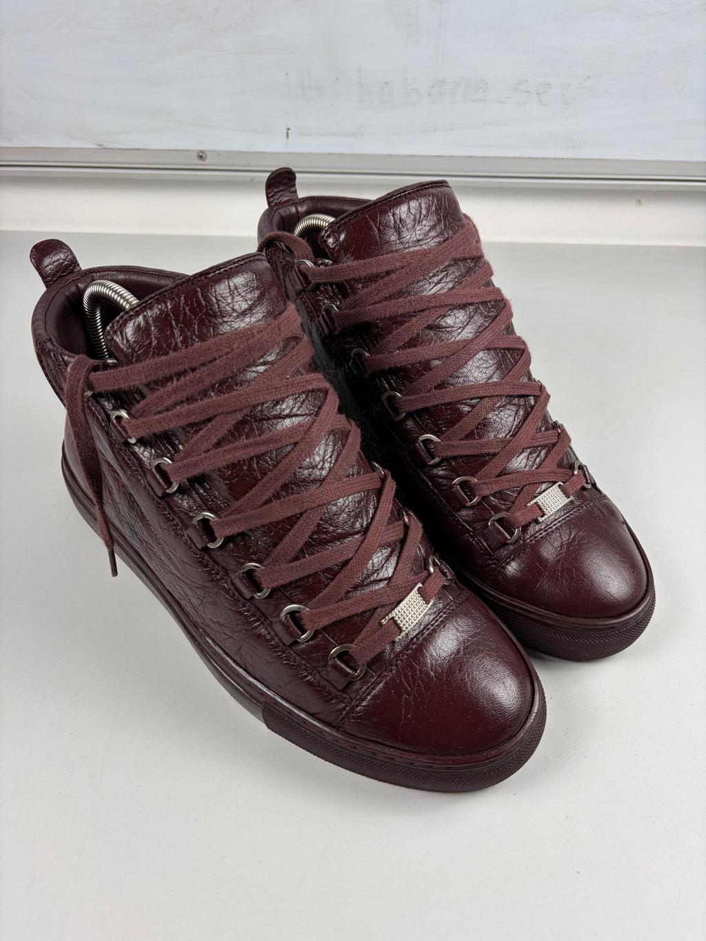 Balenciaga arena high tops - eu 41 / us 8 - burgundy