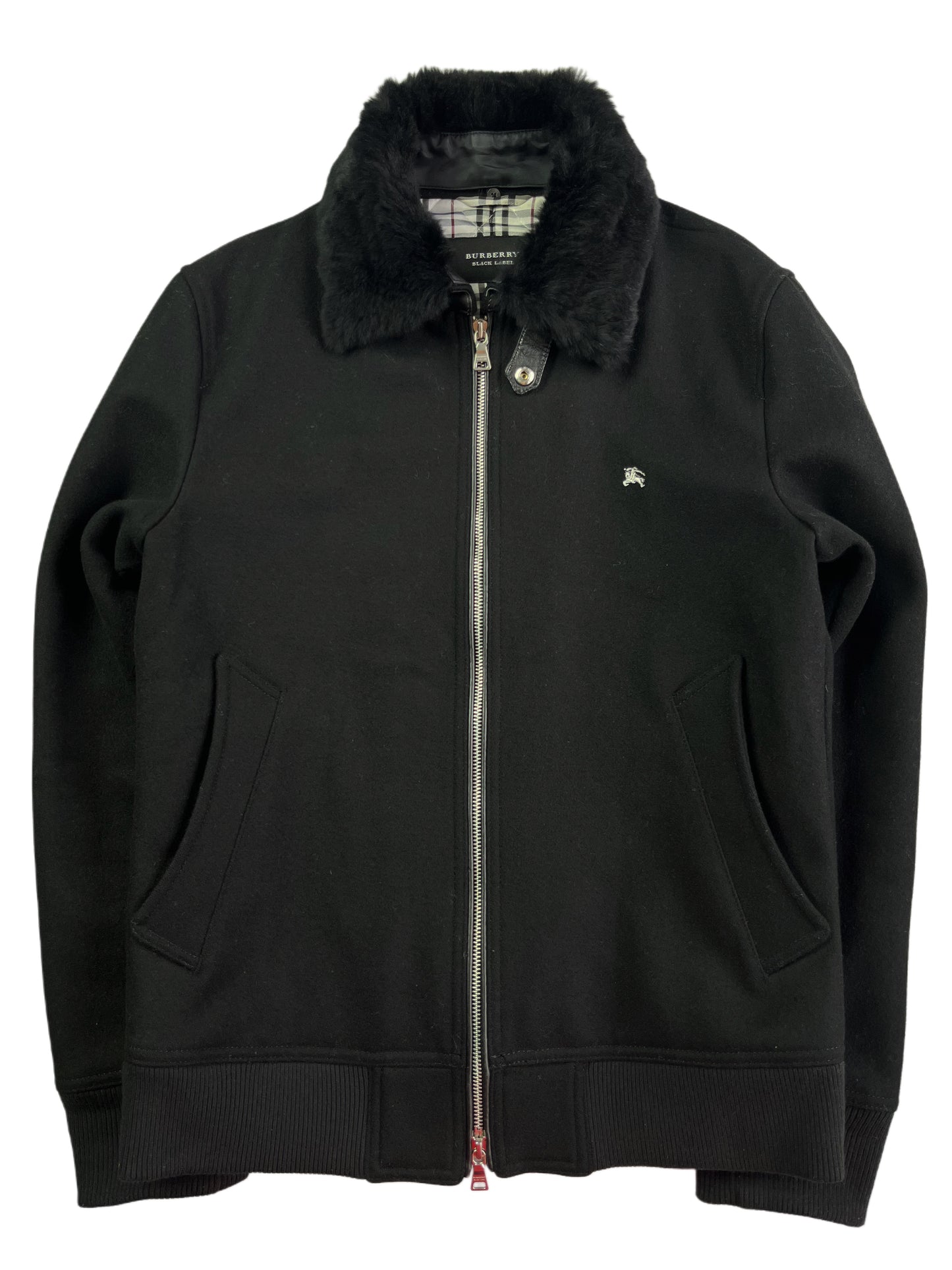 00’s BURBERRY made in Japan rabbit fur jacket (M/L) - black