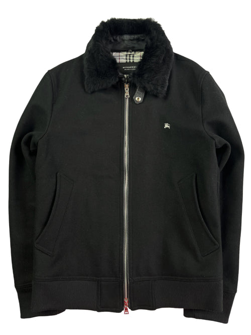 00’s BURBERRY made in Japan rabbit fur jacket (M/L) - black