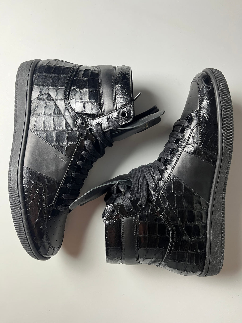 Saint Laurent embossed croc leather high tops - Eu 42 - black