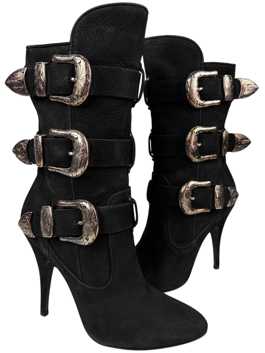 2009 BALMAIN x Giuseppe Zanotti multi-buckle boots - eu 37.5 / us 7.5 / uk 4.5