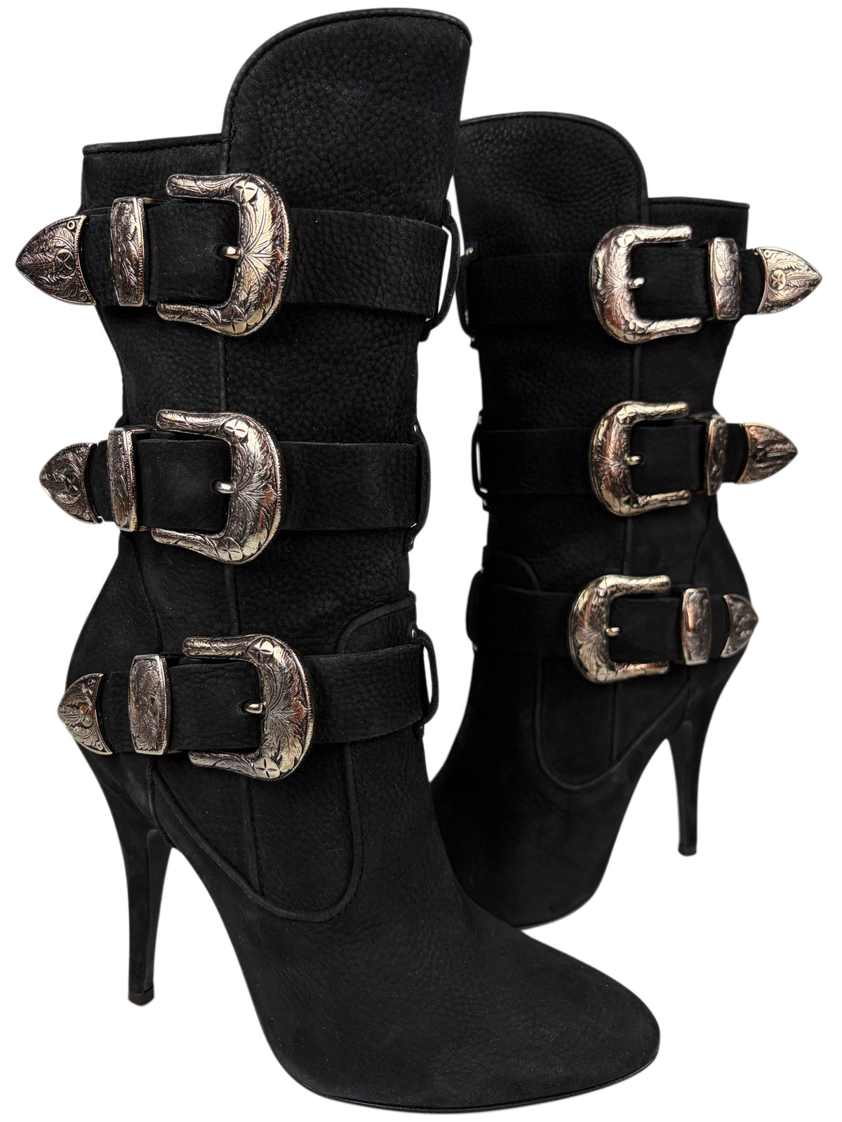 2009 BALMAIN x Giuseppe Zanotti multi-buckle boots - eu 37.5 / us 7.5 / uk 4.5
