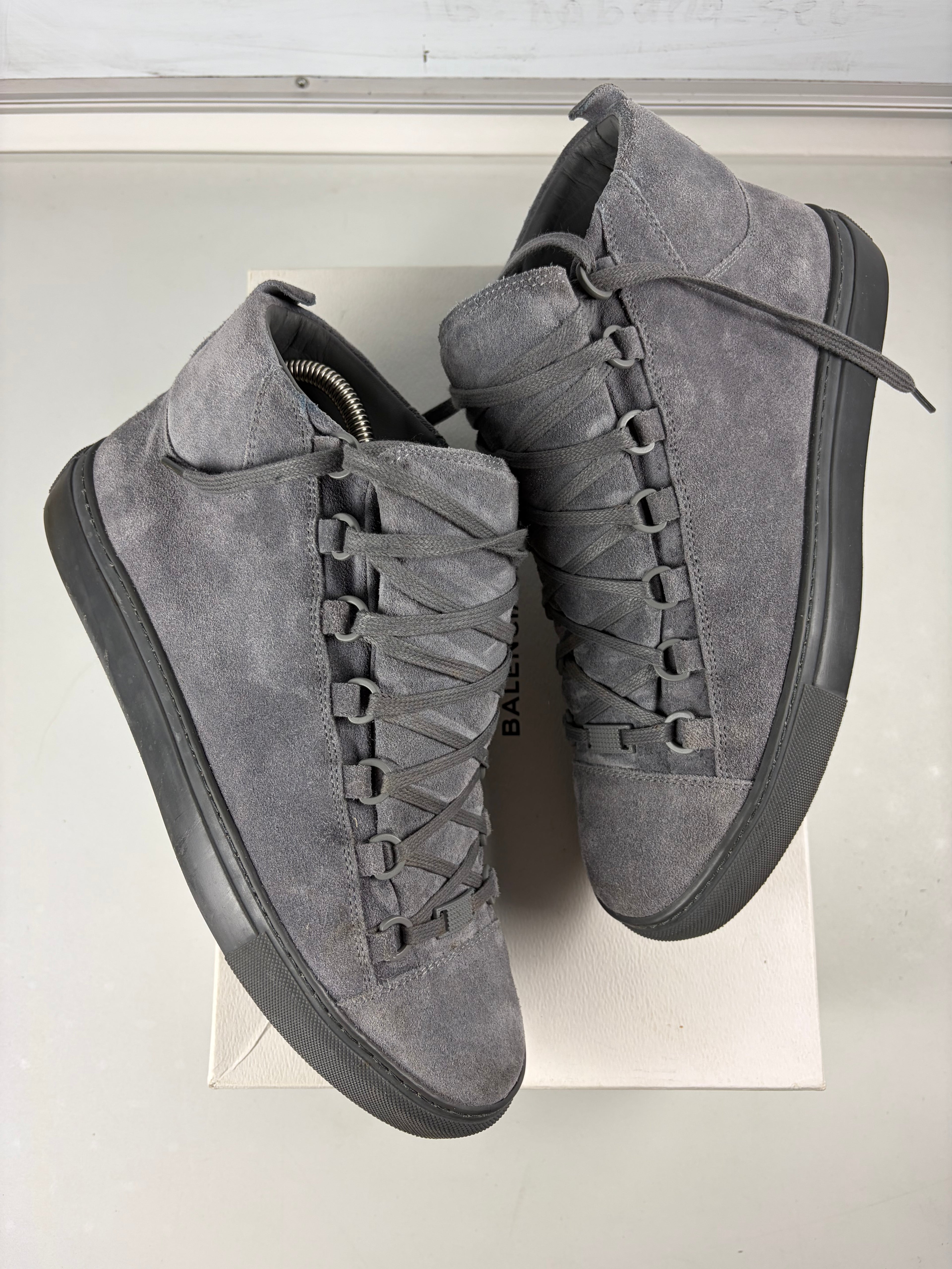 Balenciaga arena suede high tops - eu 42 / us 9 - grey