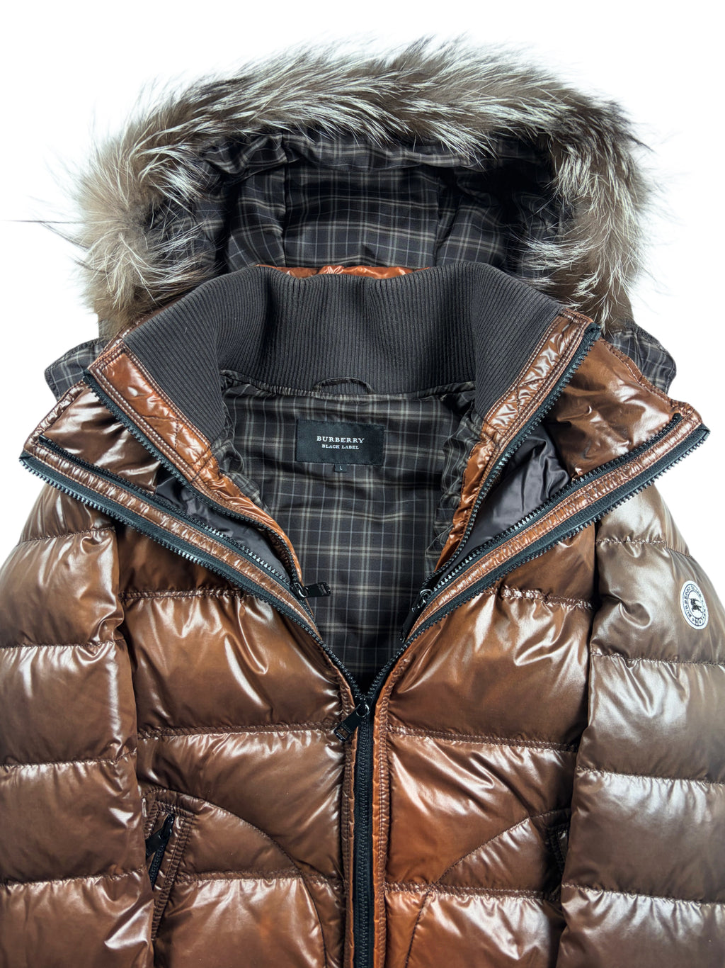00’s BURBERRY Black Label 2 in 1 real fur down jacket (M/L) - brown