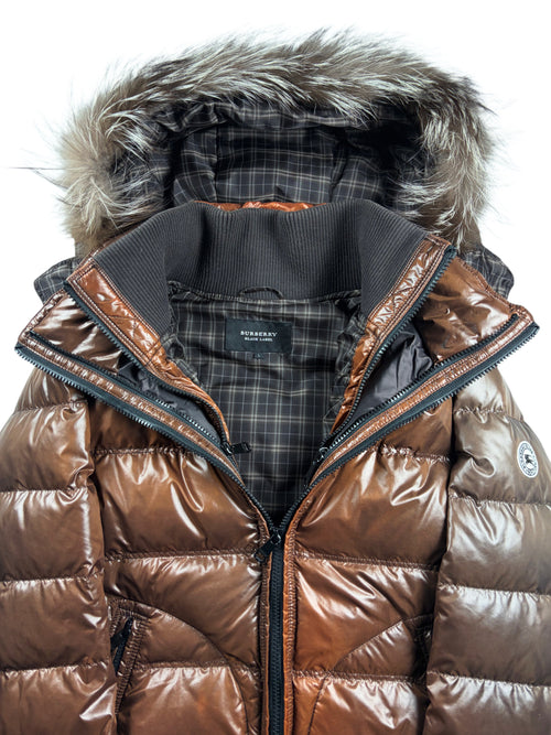 00’s BURBERRY Black Label 2 in 1 real fur down jacket (M/L) - brown