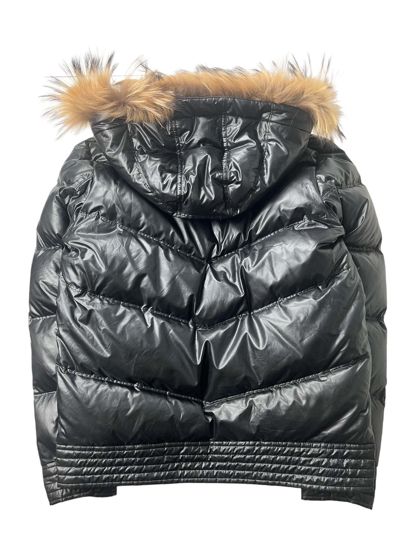 00’s BURBERRY made in Japan real fur down jacket (LL/XL) - black