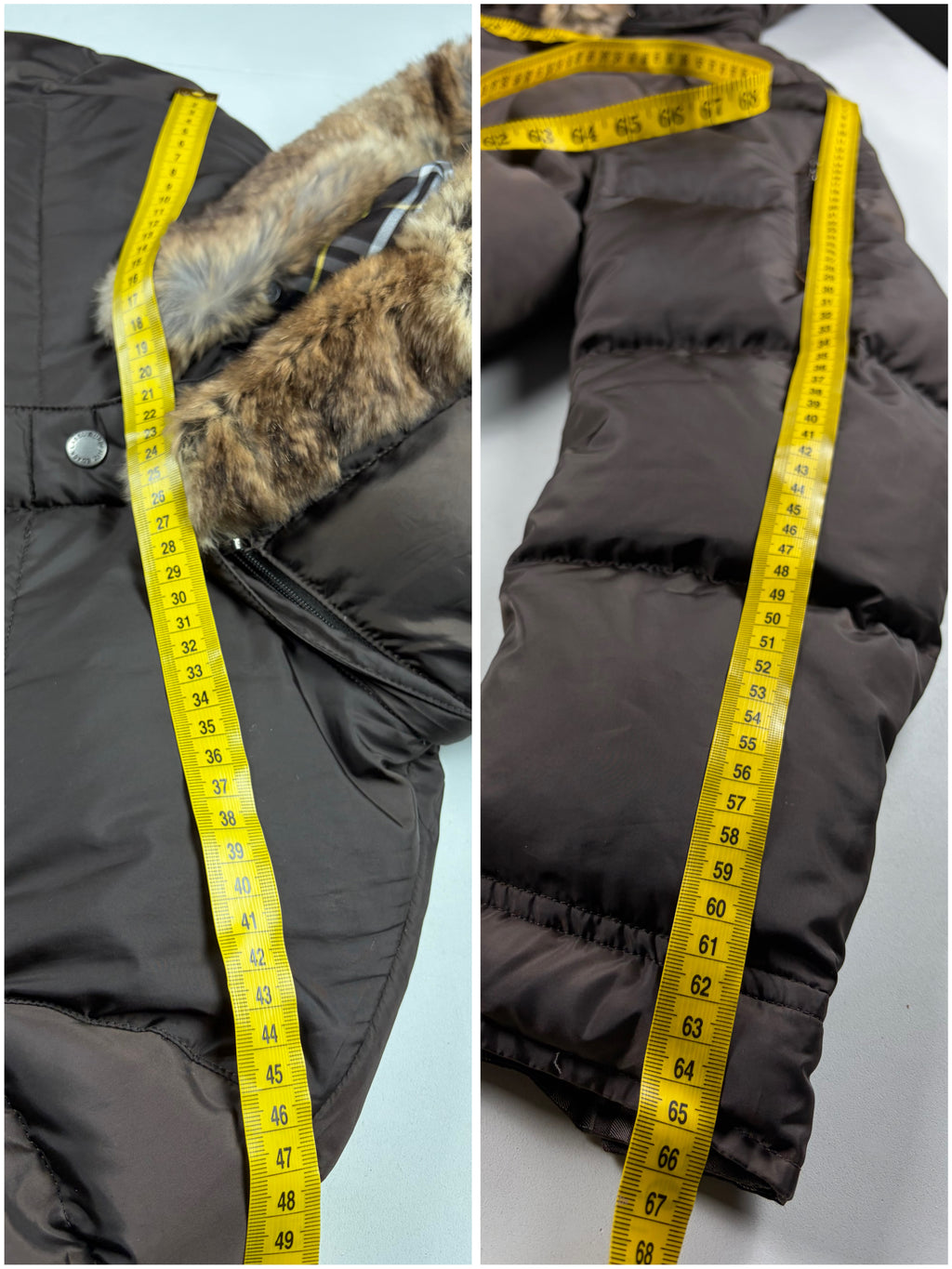 00’s BURBERRY Black Label real fur down jacket (LL) - olive green