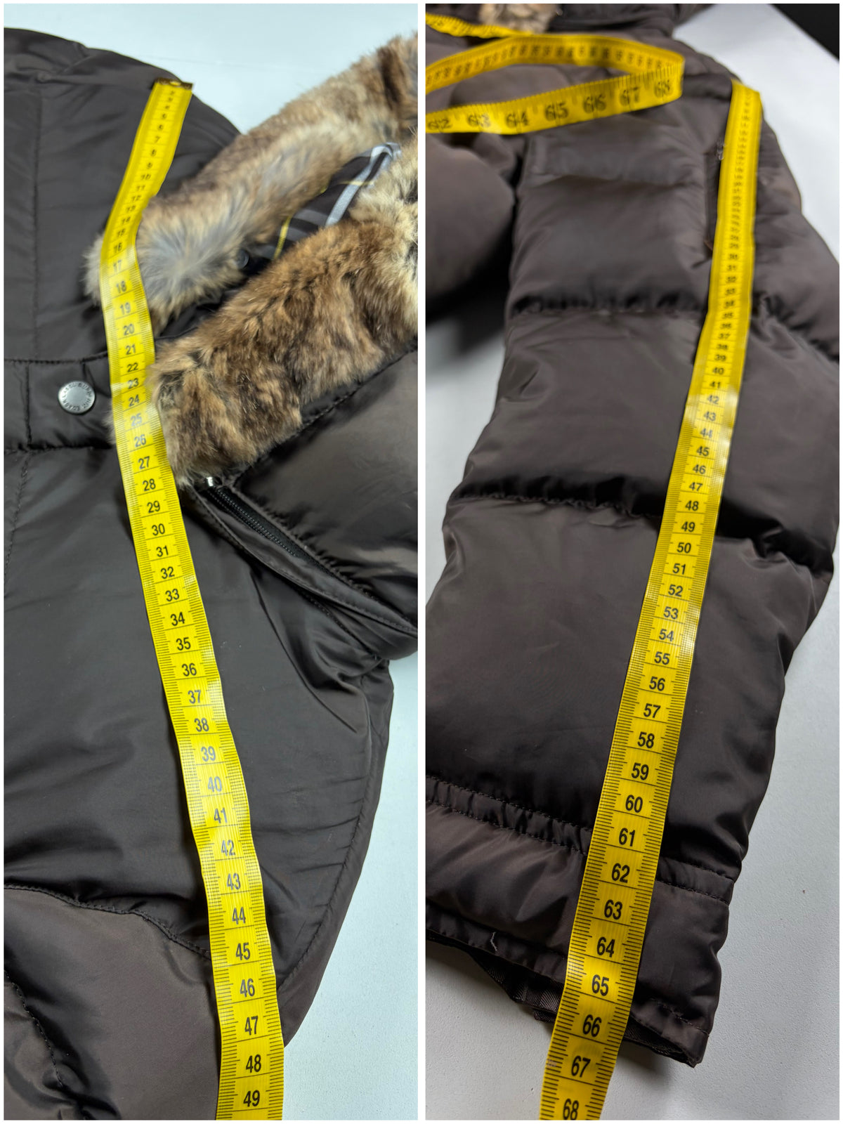 00’s BURBERRY Black Label real fur down jacket (LL) - olive green