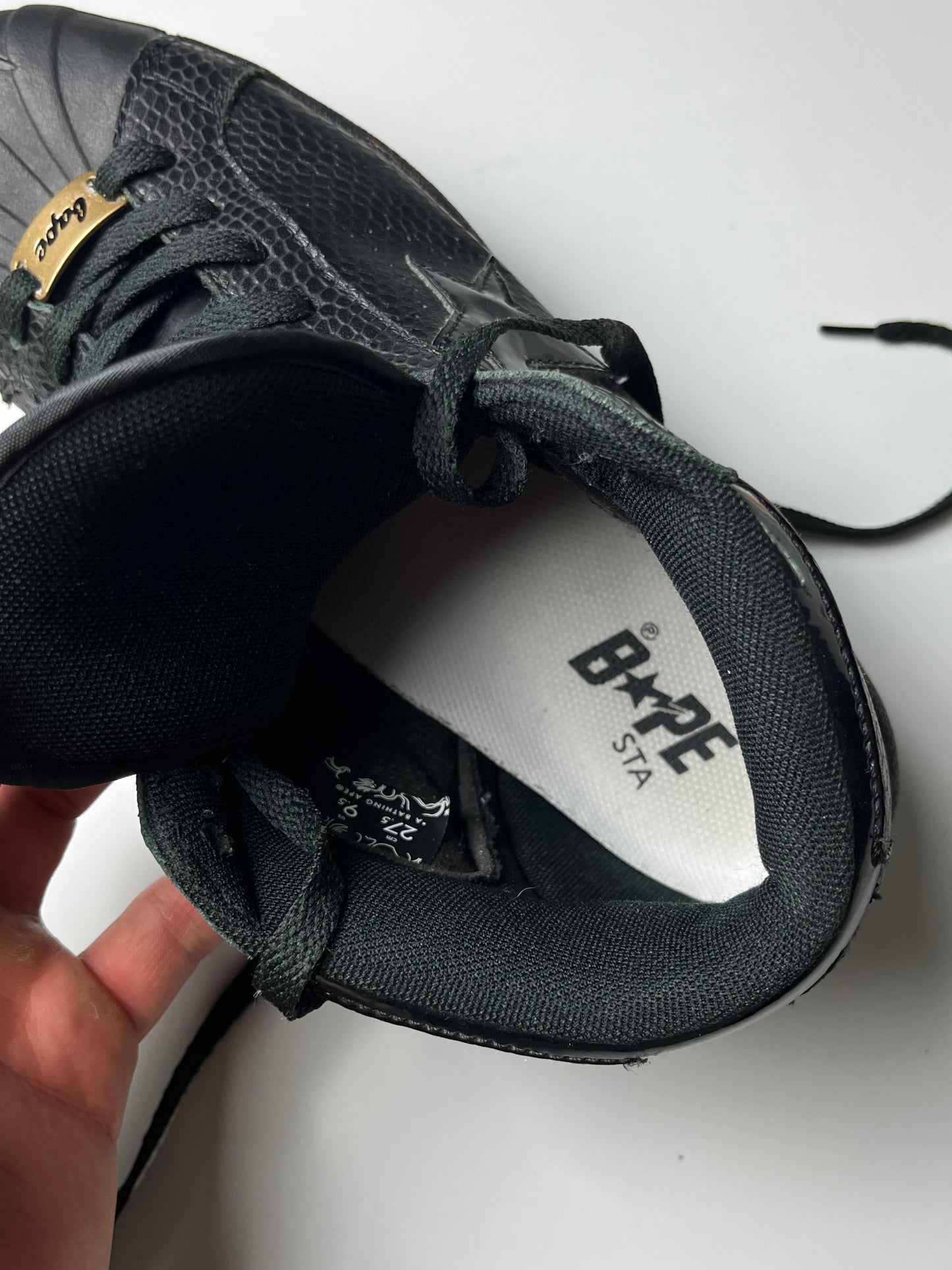 2012 BAPE high top snake skin sneakers - EU 42.5 / 43 - black