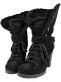 00’s PRADA suede & fur wedge boots - eu 40.5 / us 8 / uk 7