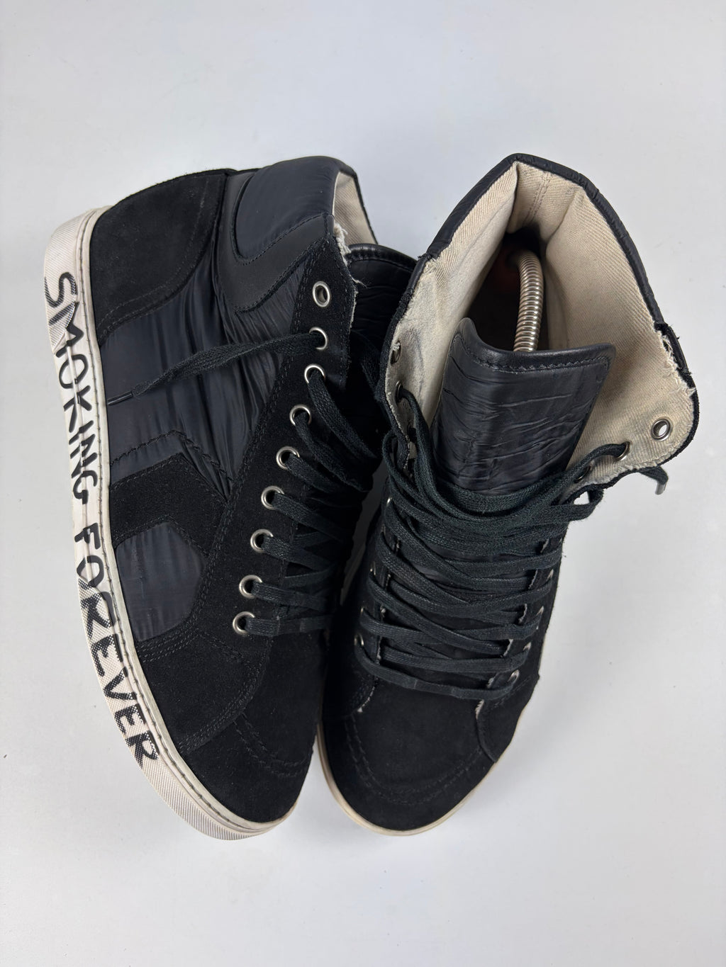 Saint Laurent ‘Smoking Forever’ high tops - eu 43 / us 10 - black