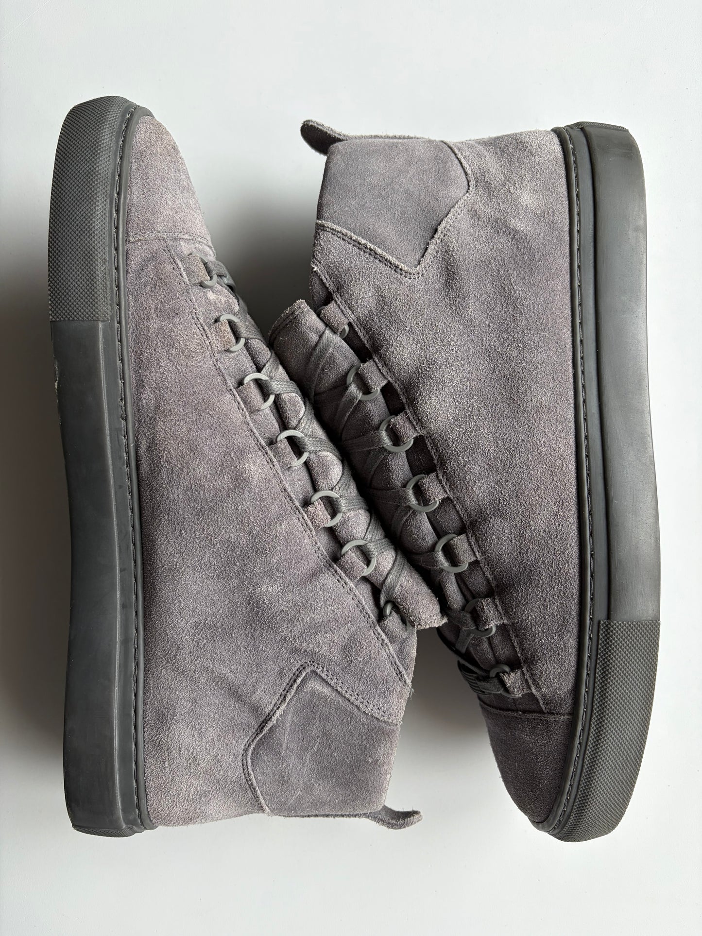 Balenciaga arena grey suede high tops - eu 43 - grey