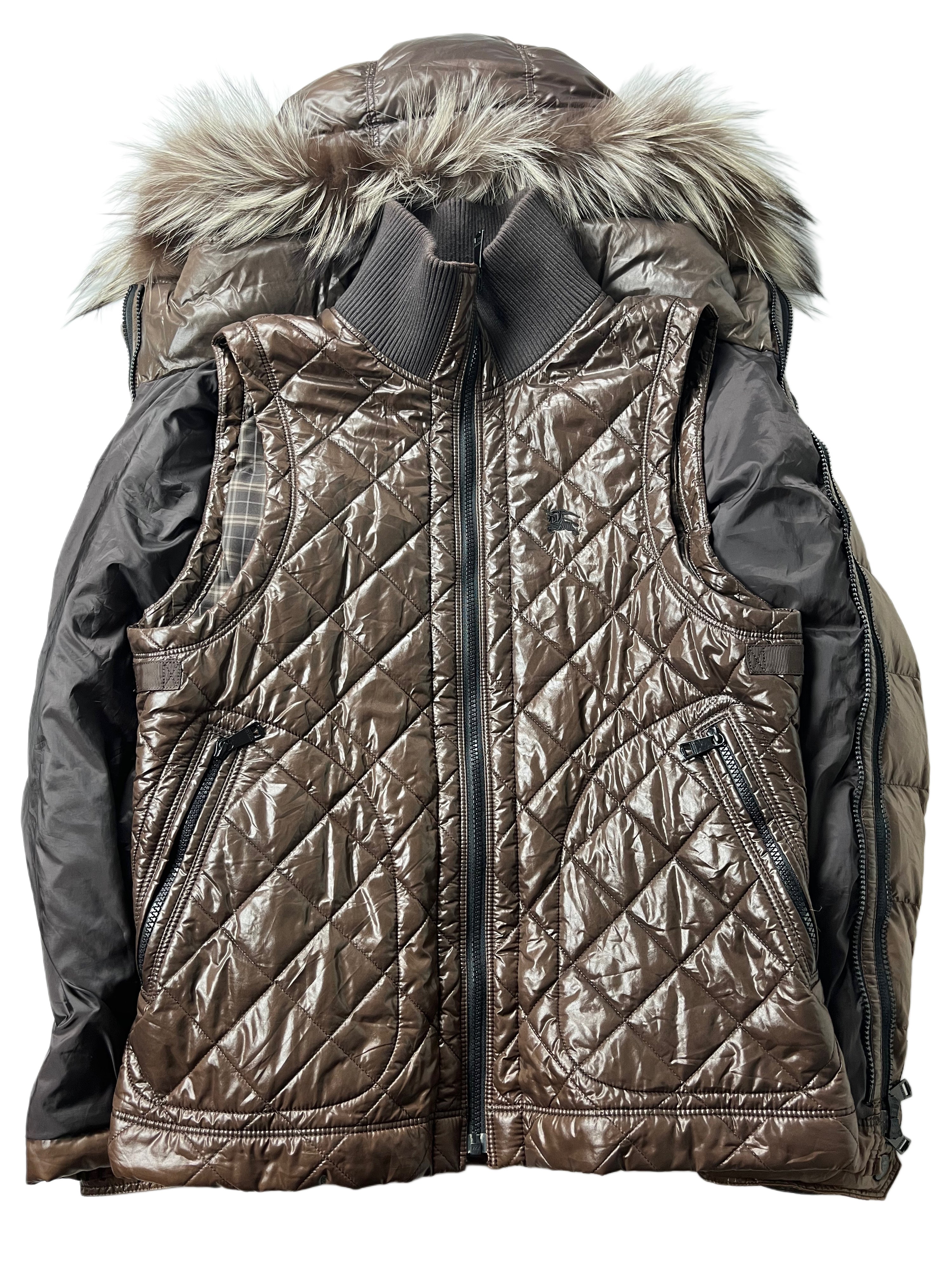 00’s BURBERRY made in Japan 2 in 1 down jacket (L/LL) - brown