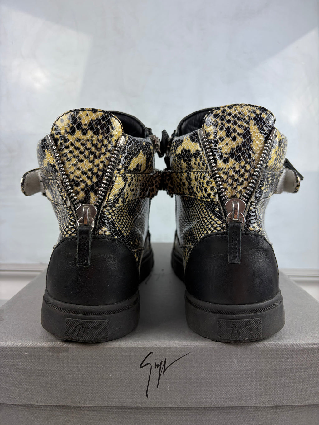 Giuseppe Zanotti Coby Python Embossed skin high tops - eu 44 / us 11