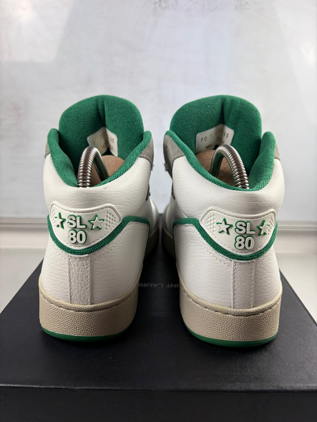 Saint Laurent SL/80 High-Top - eu 43 / us 10 - white & green