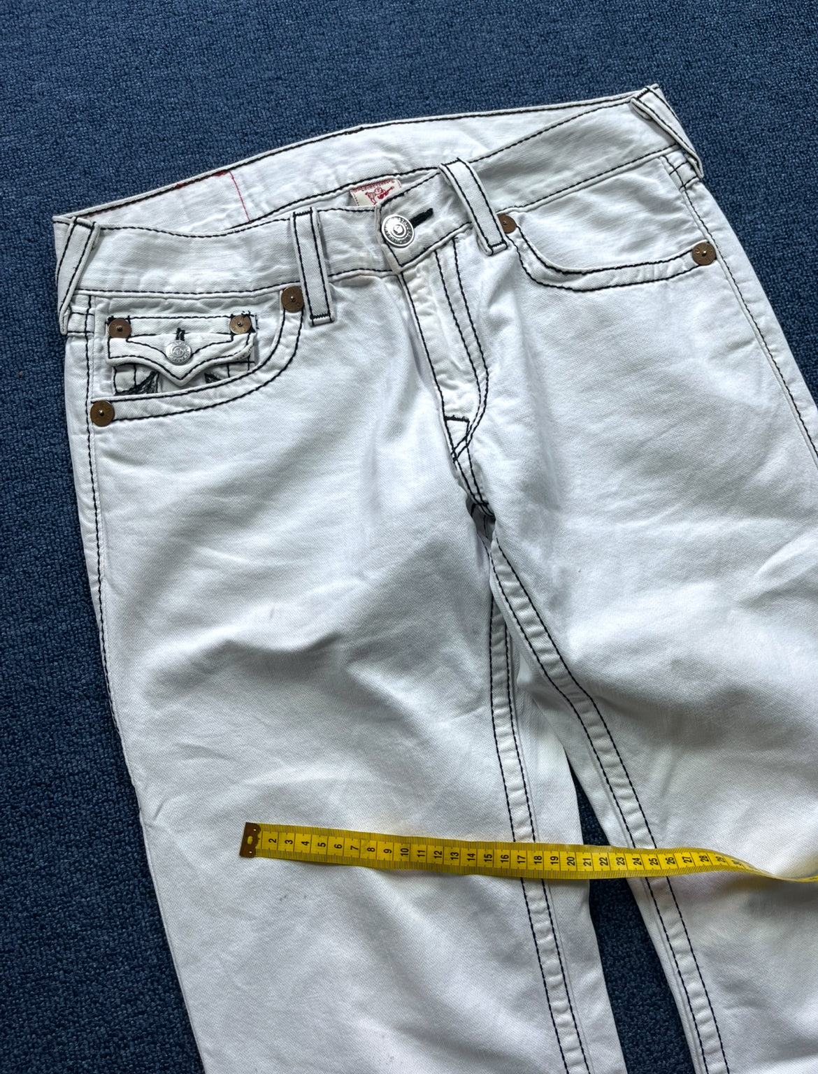 TRUE RELIGION RAINBOW RICKY white jeans (34)