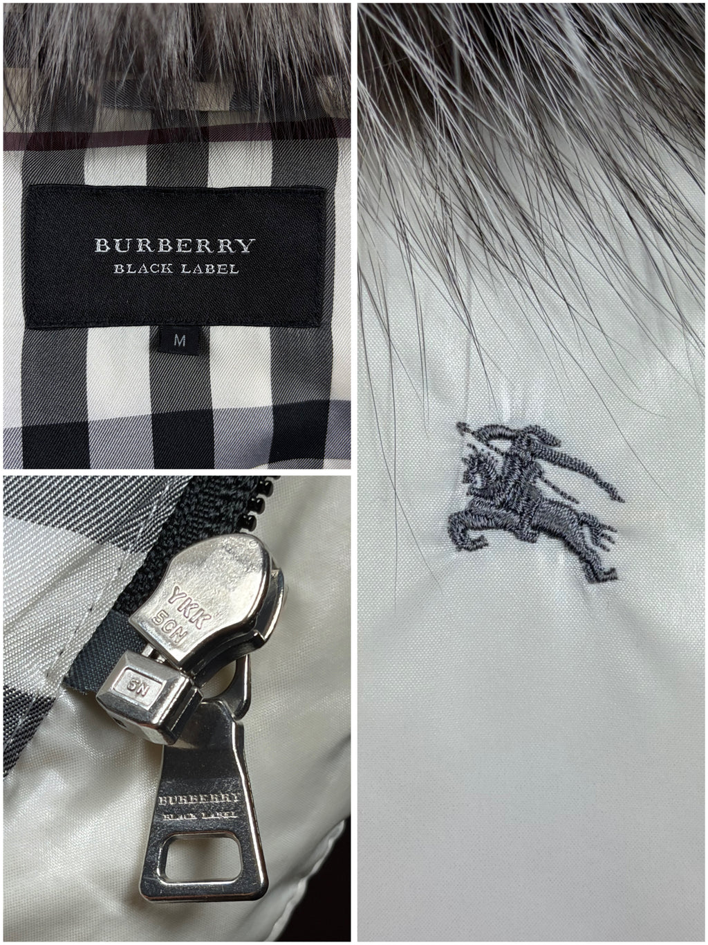 00’s BURBERRY Black Label real fur down jacket (S/M) - white