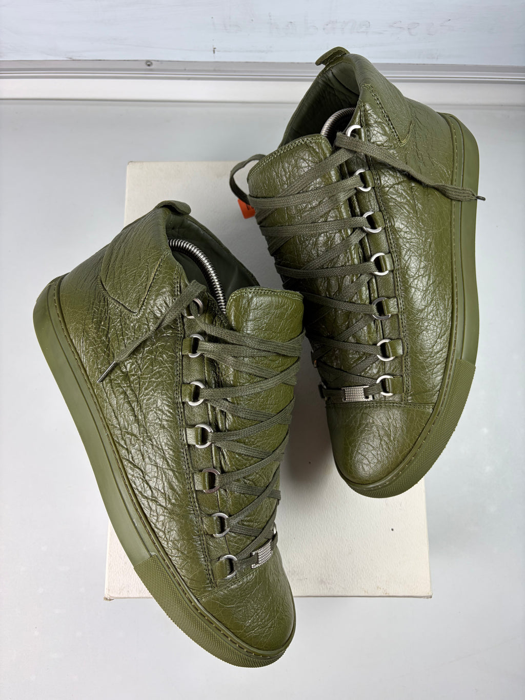 Balenciaga arena high tops - eu 43 / us 10 - khaki green