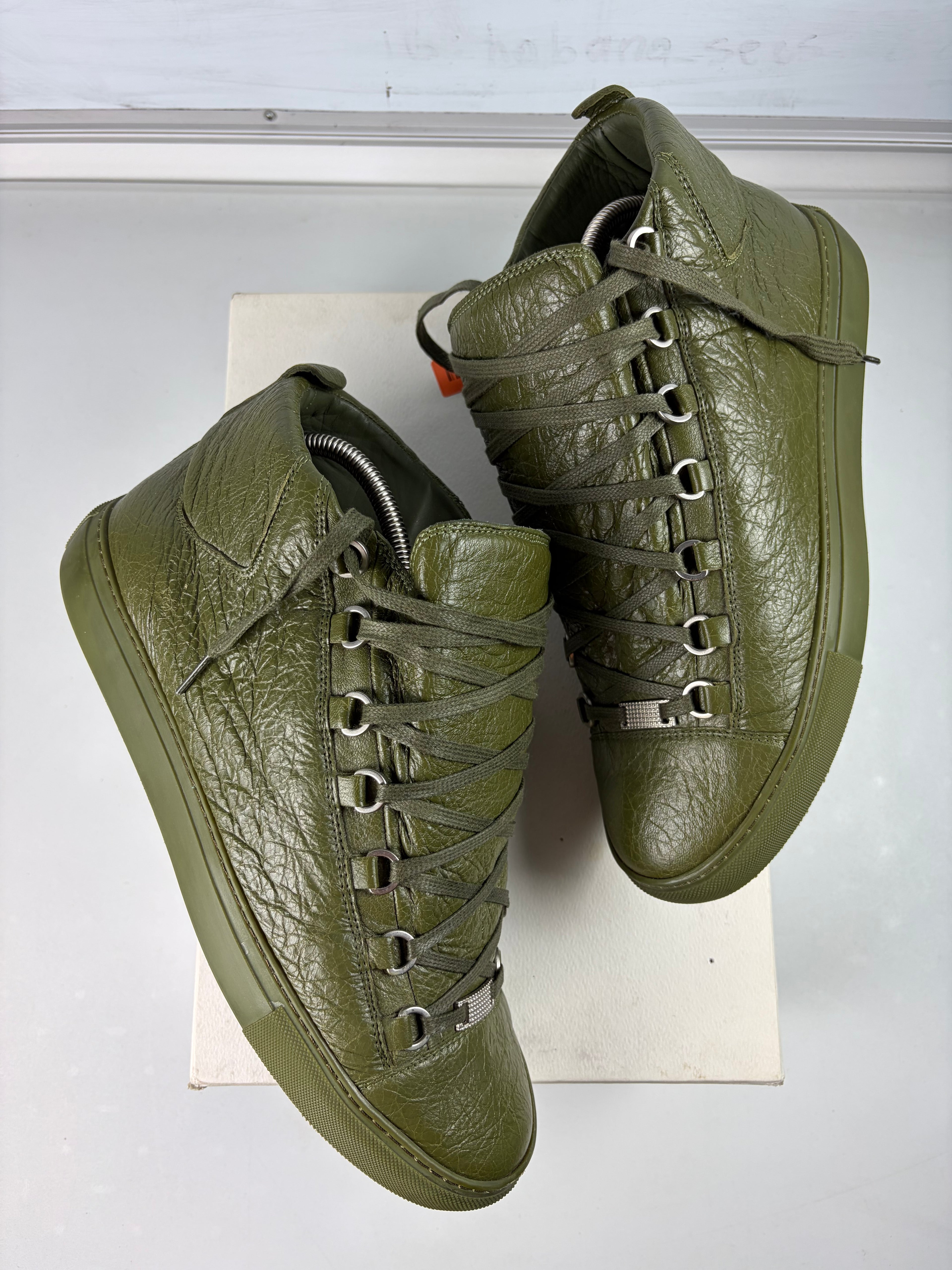 Balenciaga arena high tops - eu 43 / us 10 - khaki green