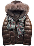 00’s BURBERRY Black Label 2 in 1 real fur down jacket (LL) - brown
