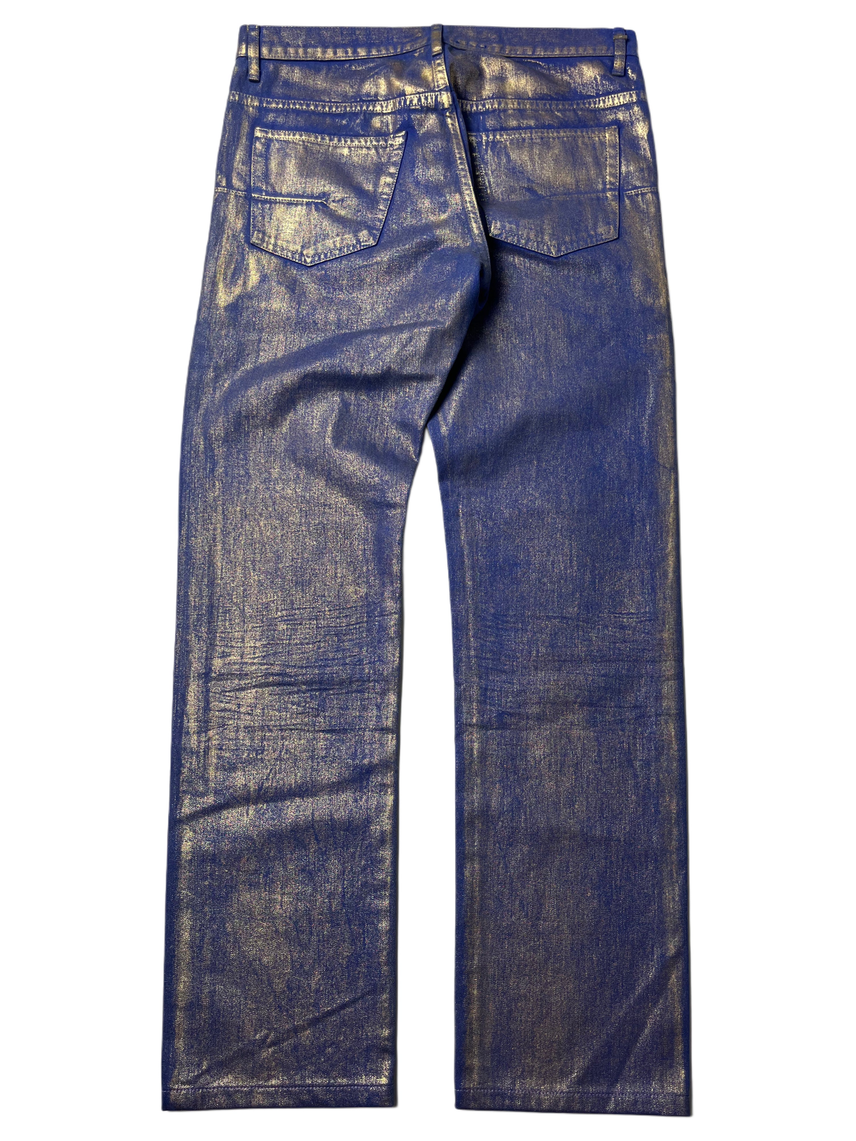 2009 DIOR ‘Planisphere’ gold luster jeans