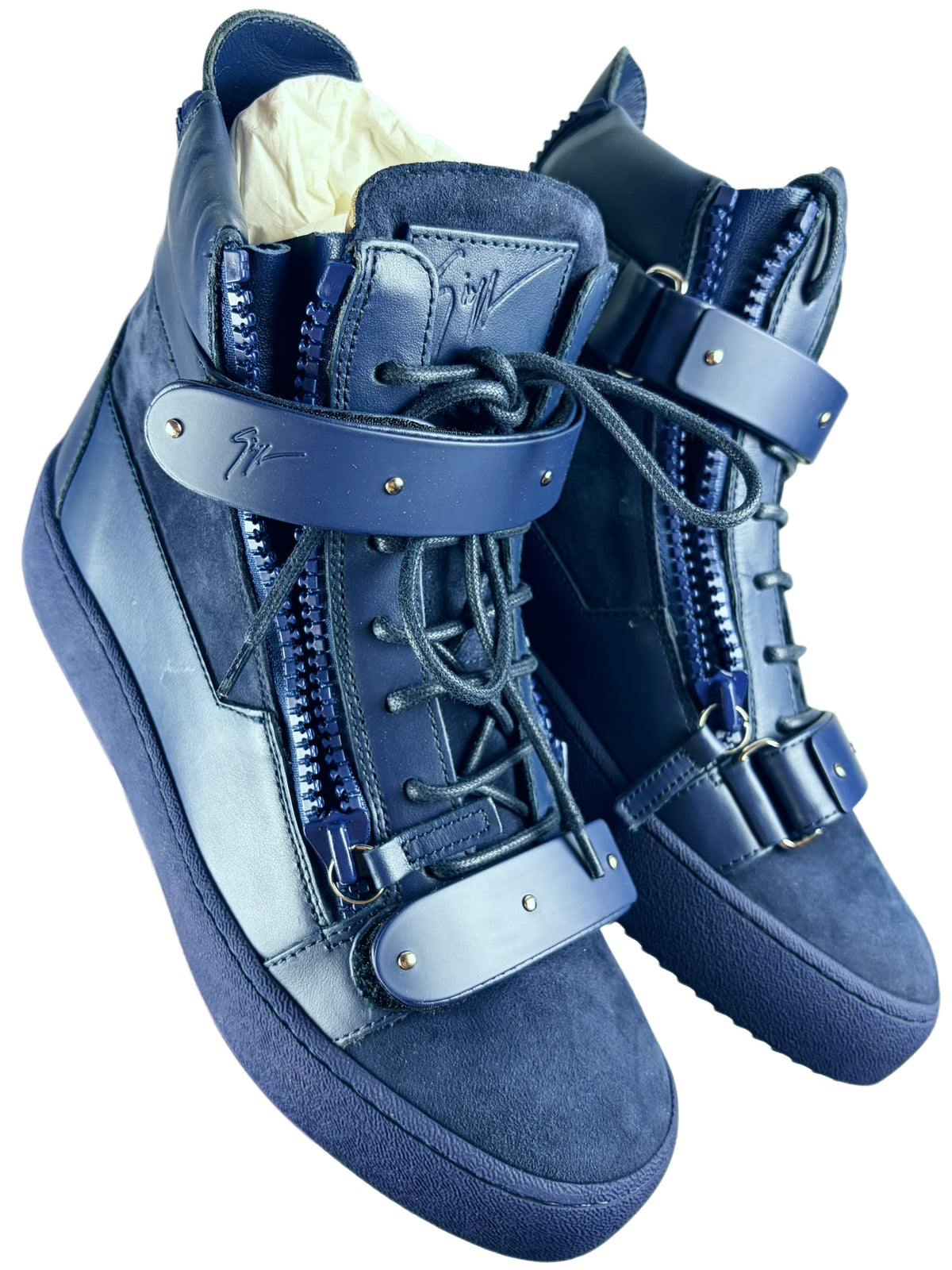 Giuseppe Zanotti COBY MATT high tops - eu 41 / us 8 / uk 7.5 - blue - brand new