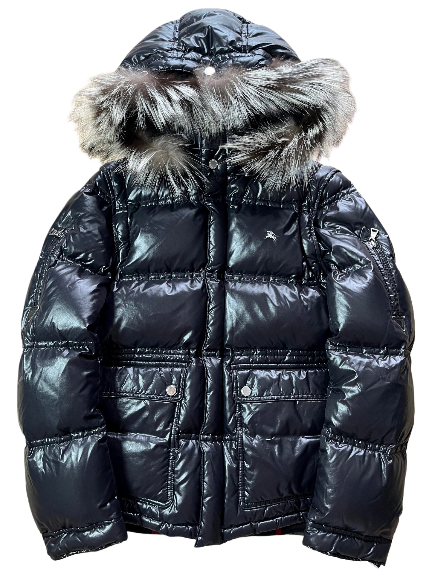 00’s BURBERRY made in Japan real fur down jacket (S/M) - black