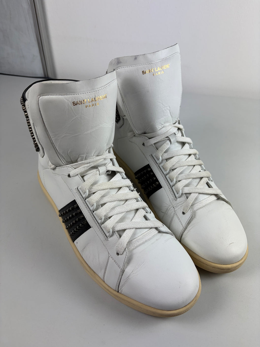 Saint Laurent Paris AW/14 studded high tops - eu 45 / us 12