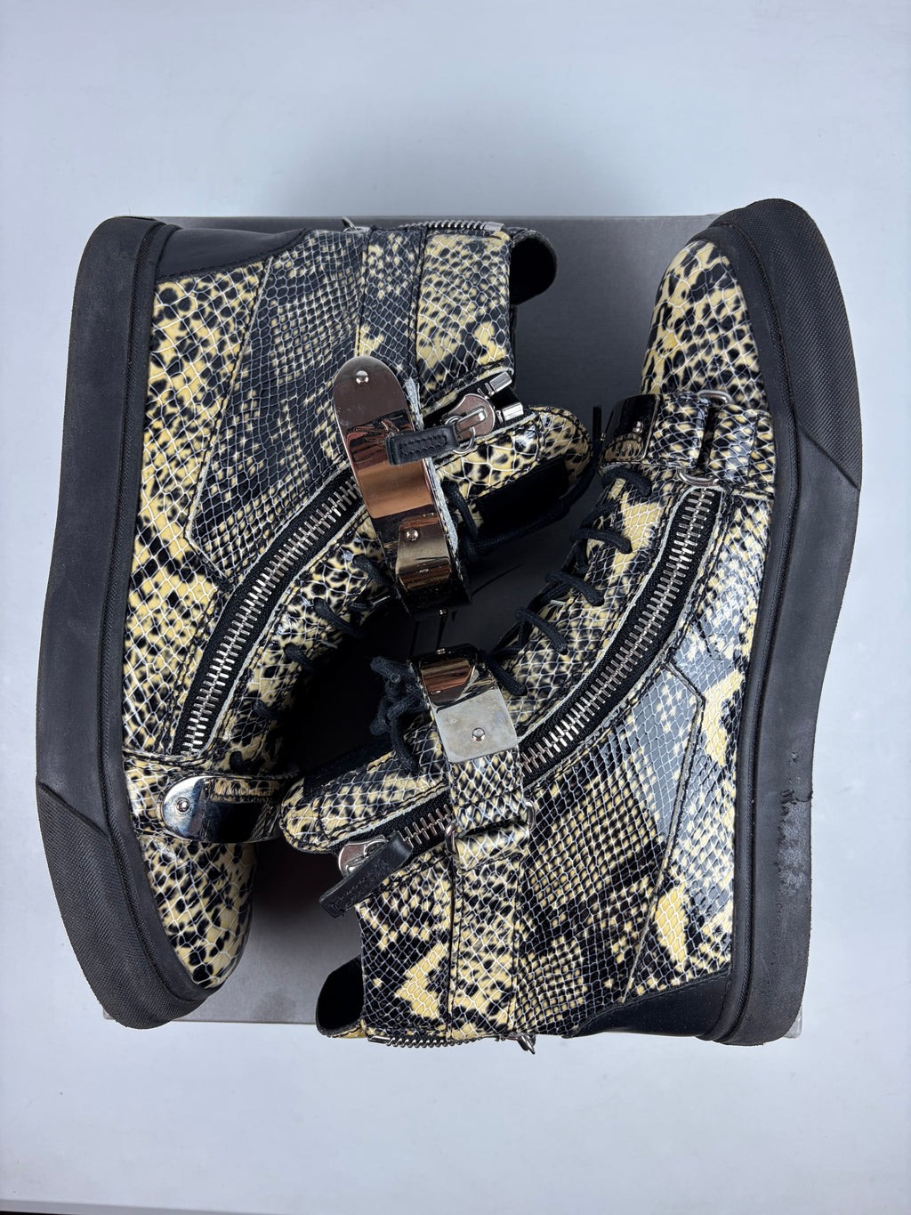 Giuseppe Zanotti Coby Python Embossed skin high tops - eu 44 / us 11