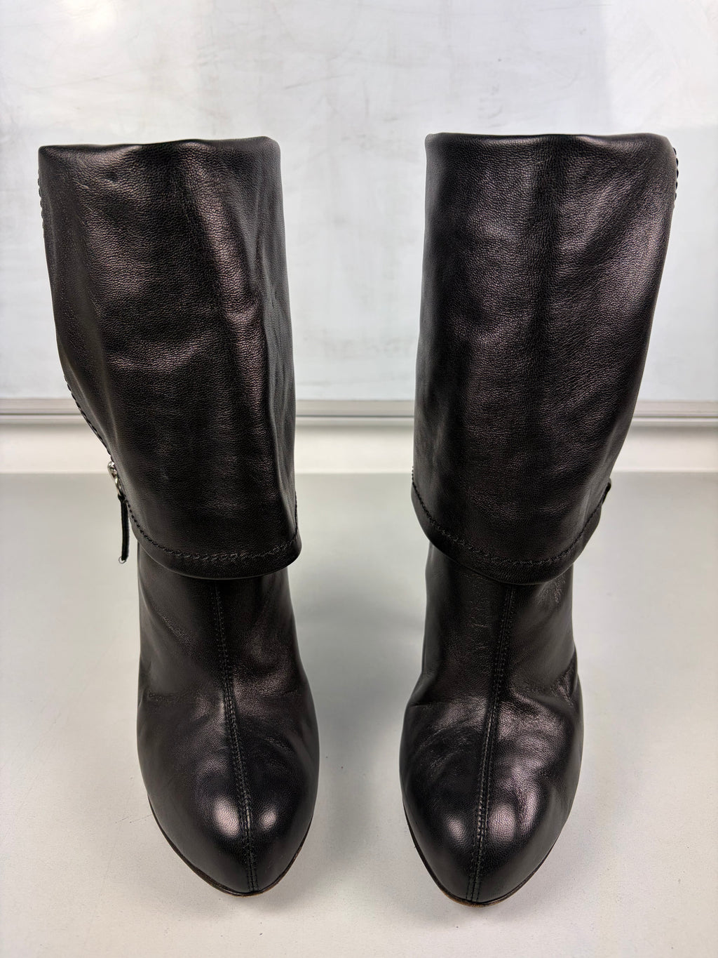 Giuseppe Zanotti fold-over zip boots - eu 37.5 / us 7.5 / uk 4.5 - black