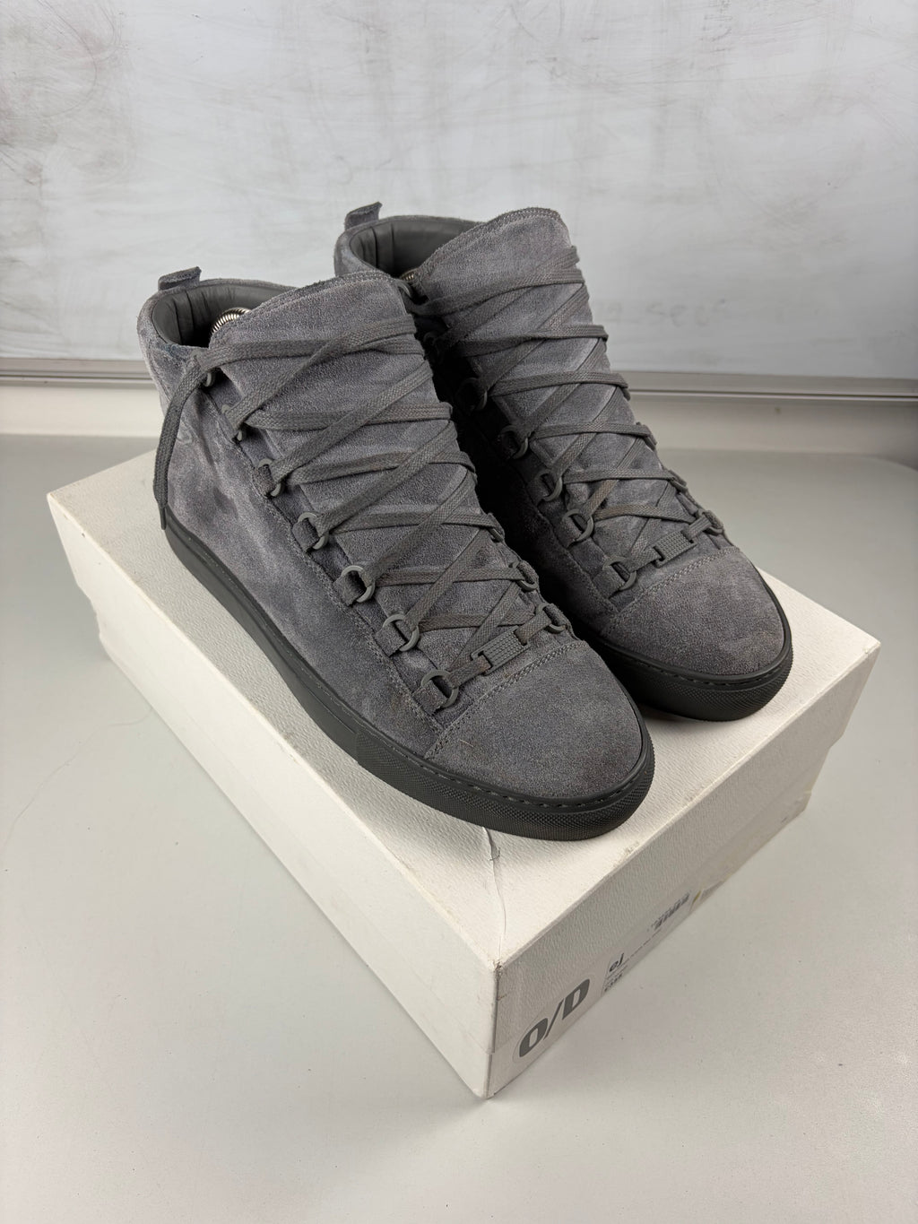 Balenciaga arena suede high tops - eu 42 / us 9 - grey