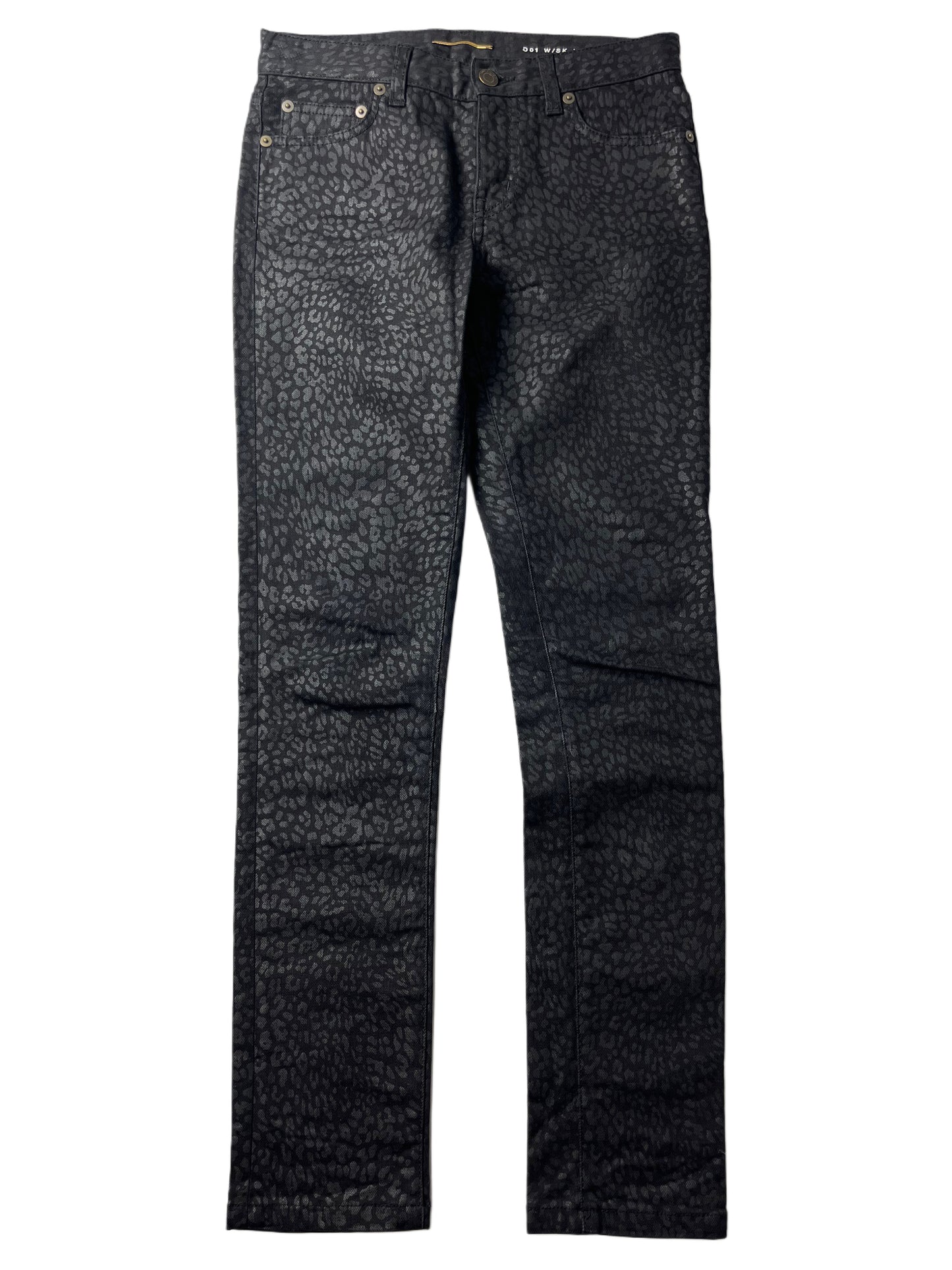 2014 Saint Laurent leopard print jeans (W25)