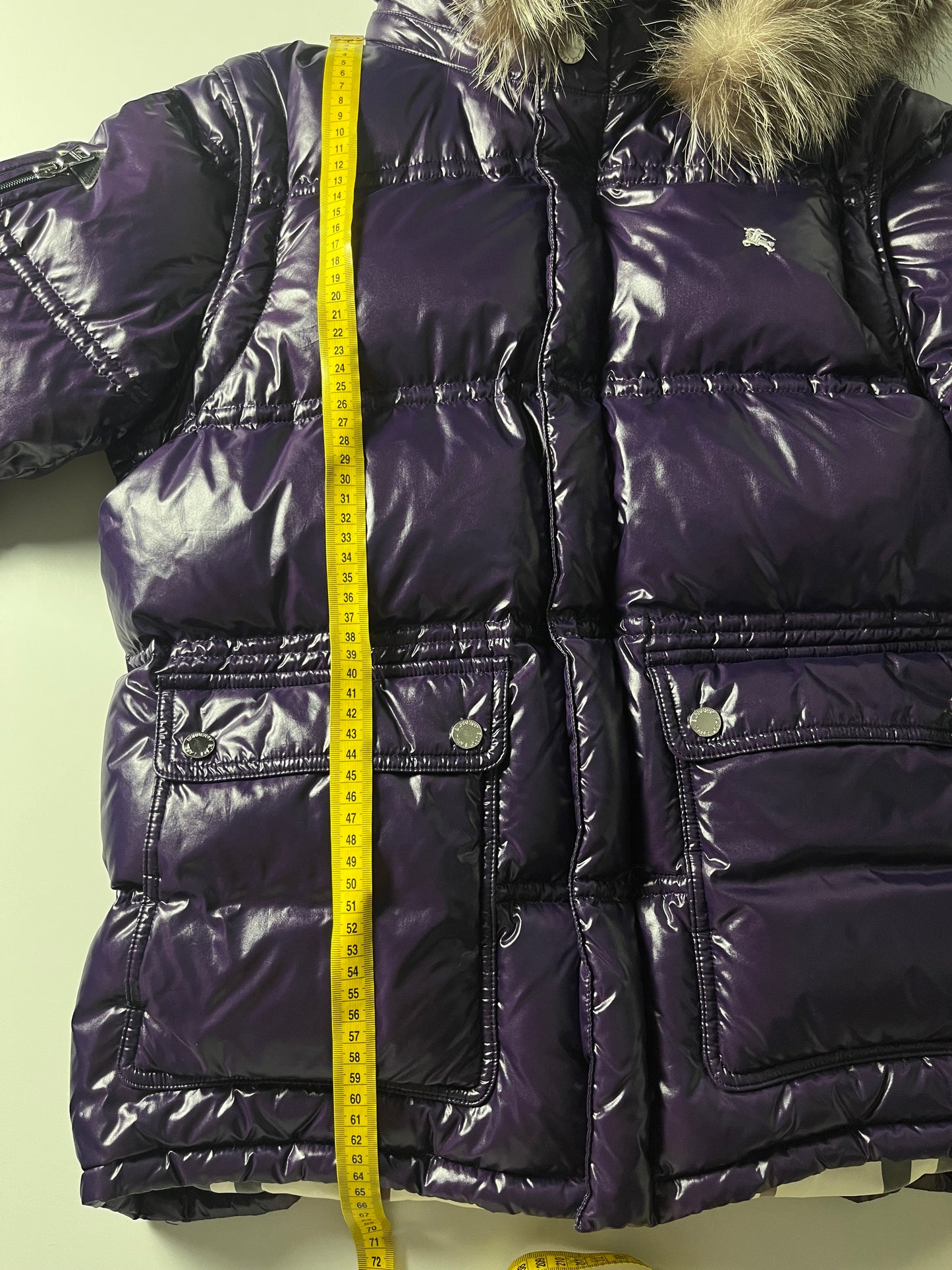 00’s BURBERRY made in Japan real fur down jacket (M/L) - purple
