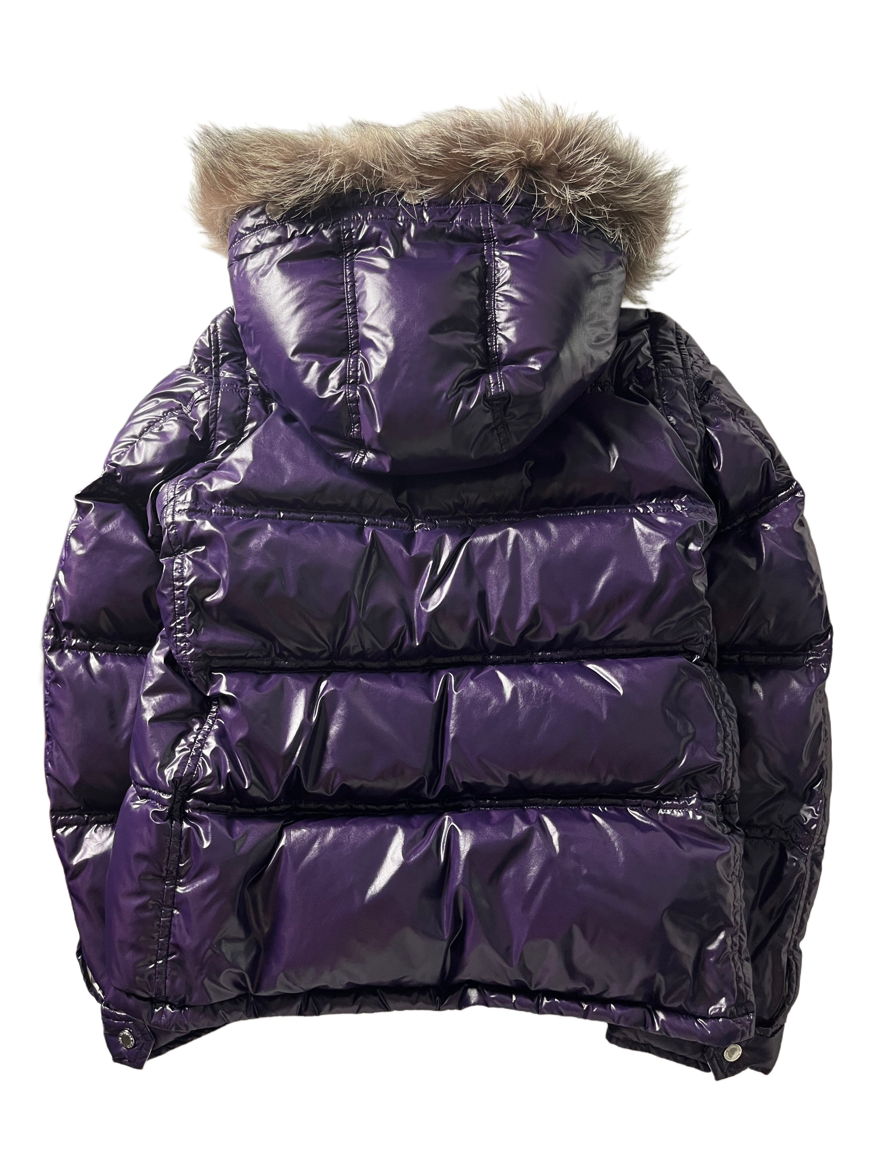00's BURBERRY made in Japan real fur down jacket (M/L) - purple