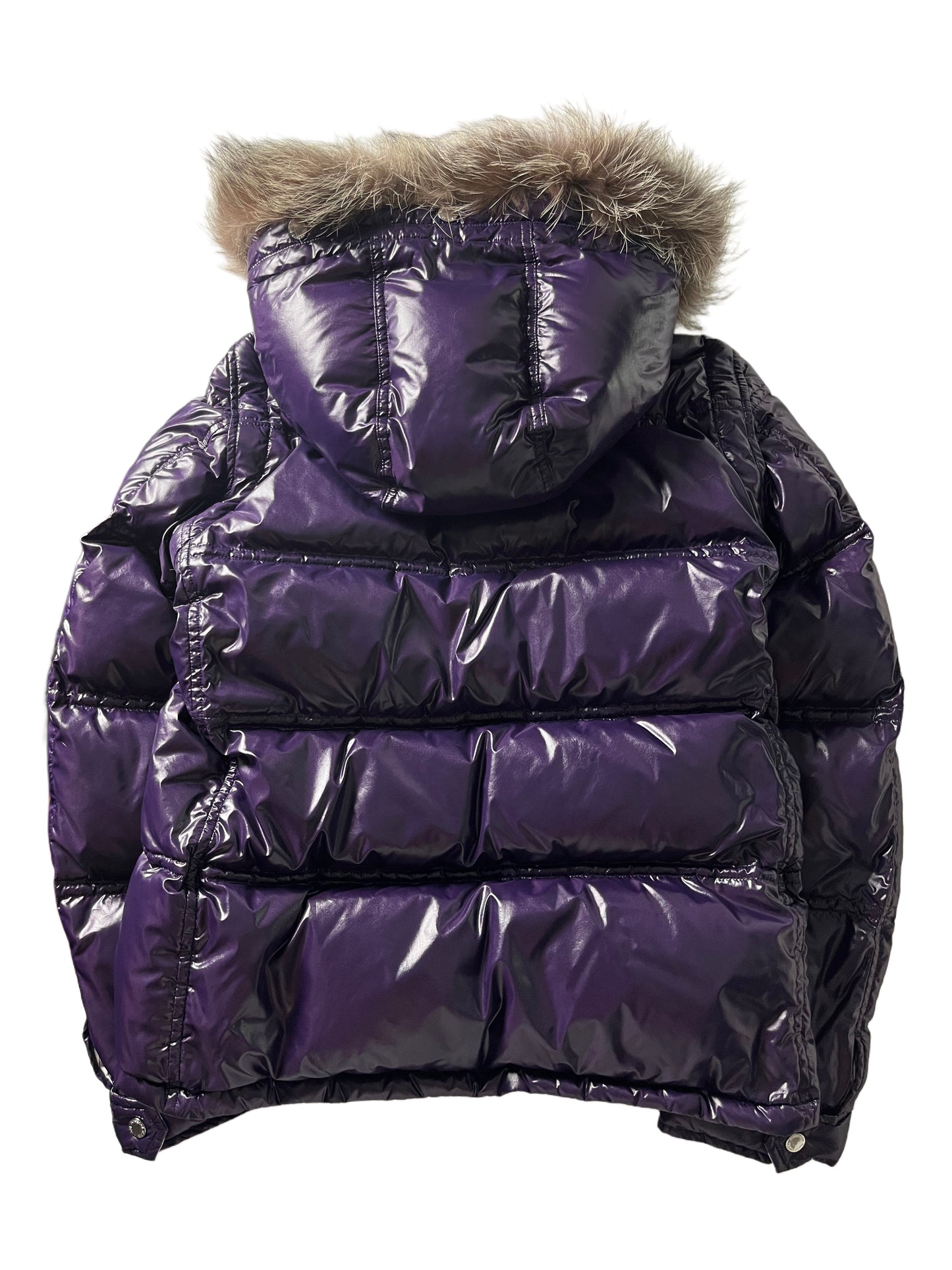 00’s BURBERRY made in Japan real fur down jacket (M/L) - purple
