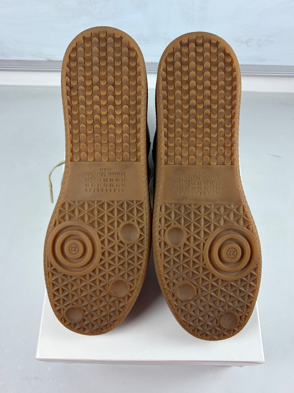 Maison Margiela high top suede & leather gats - eu 44 / us 11 - brown