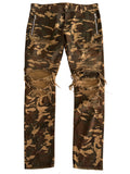 BALMAIN distressed camo biker denim - 34