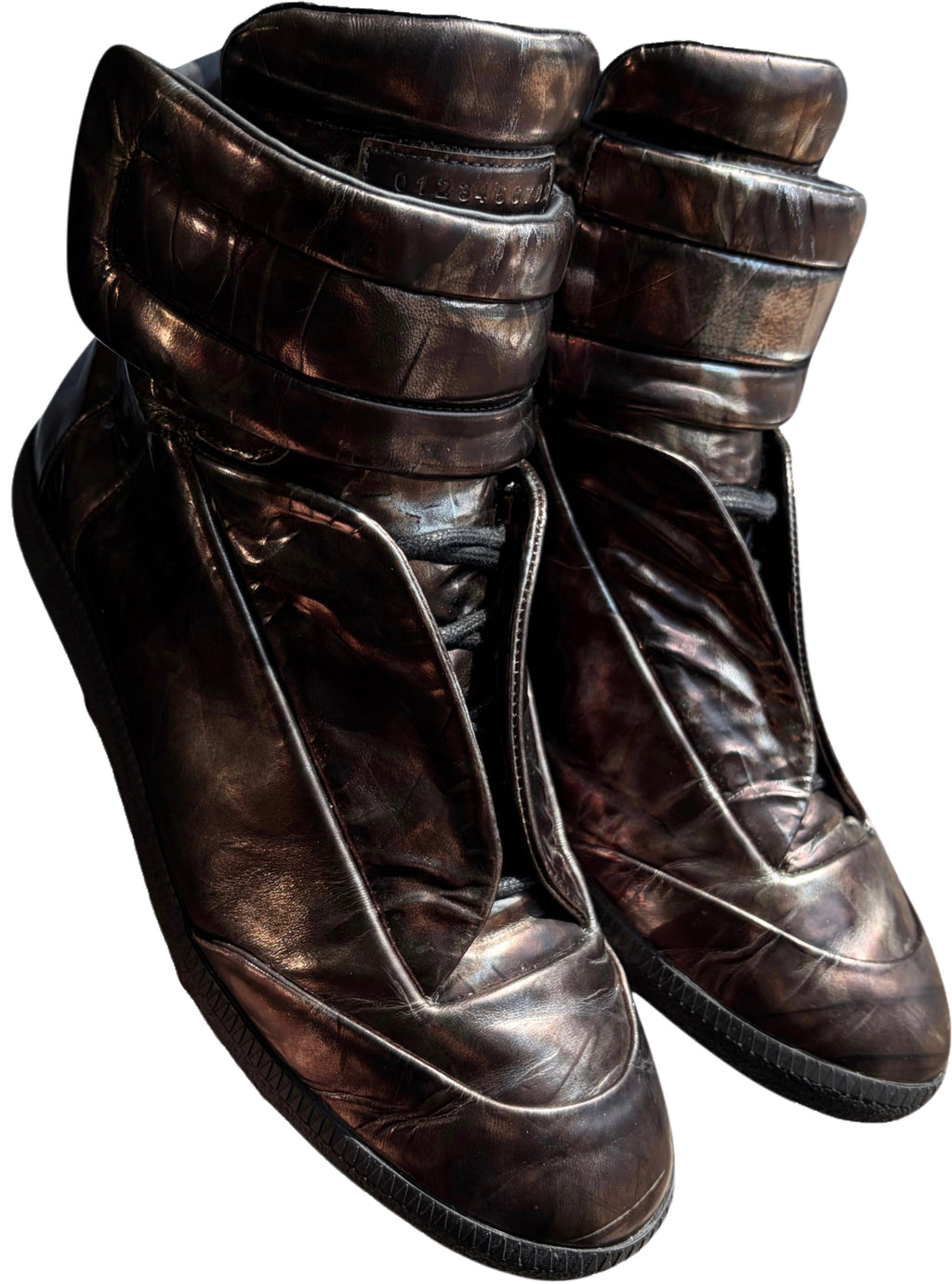 2016 Maison Margiela Future ‘Metallic Bronze’ high tops - eu 43 / us 10