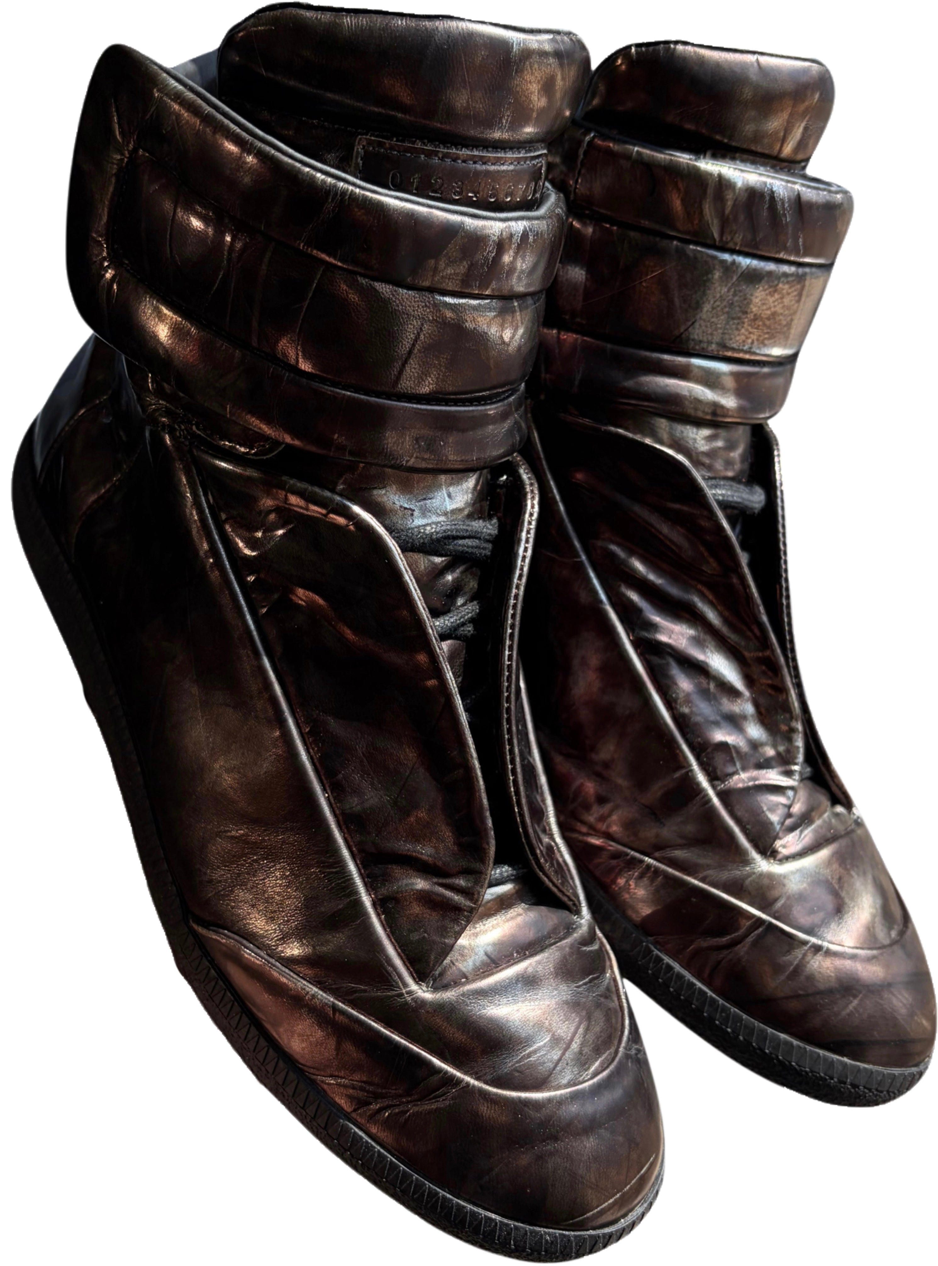 2016 Maison Margiela Future ‘Metallic Bronze’ high tops - eu 43 / us 10