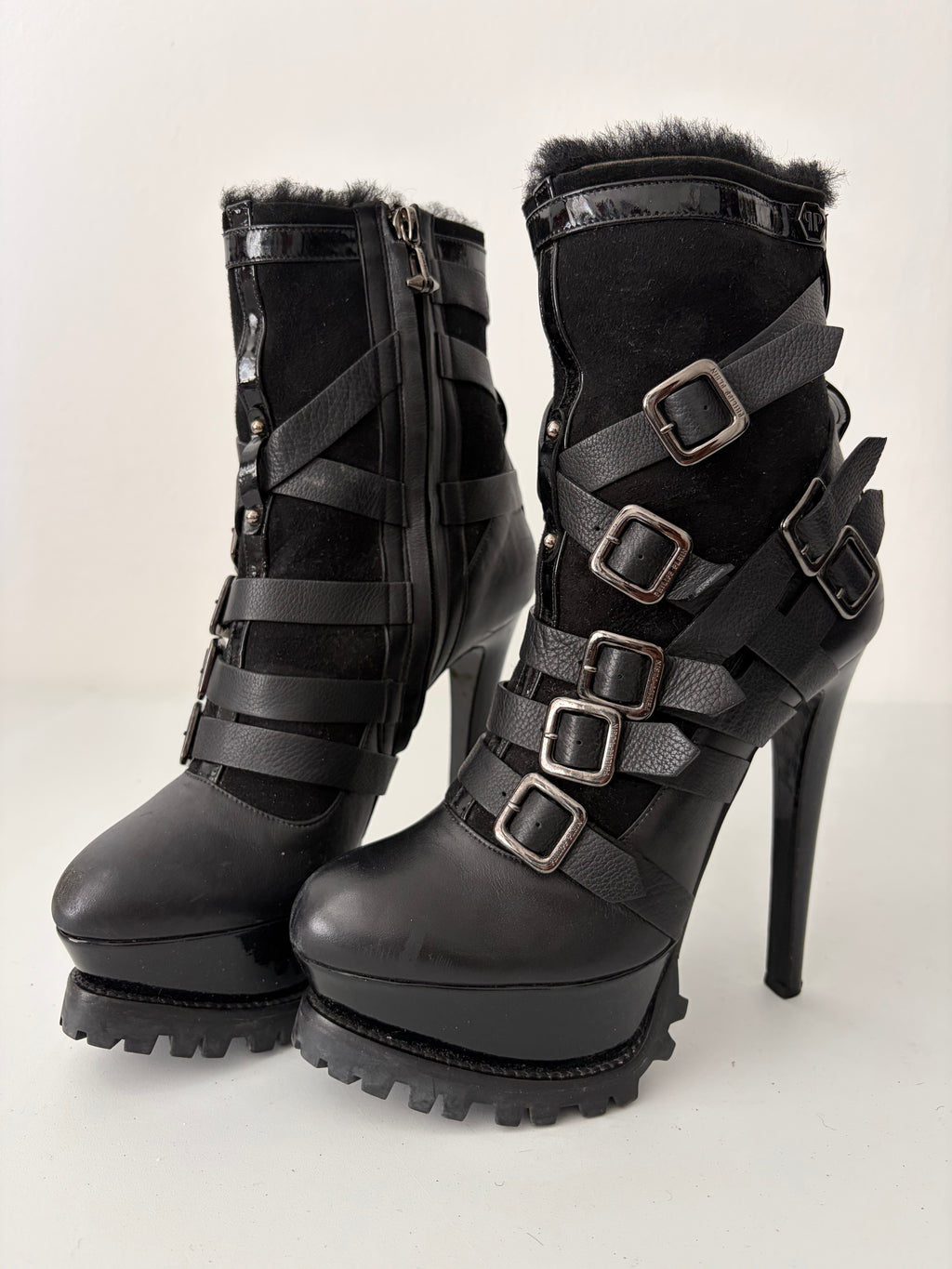 Philipp Plein leather high heel sole boots - eu 39