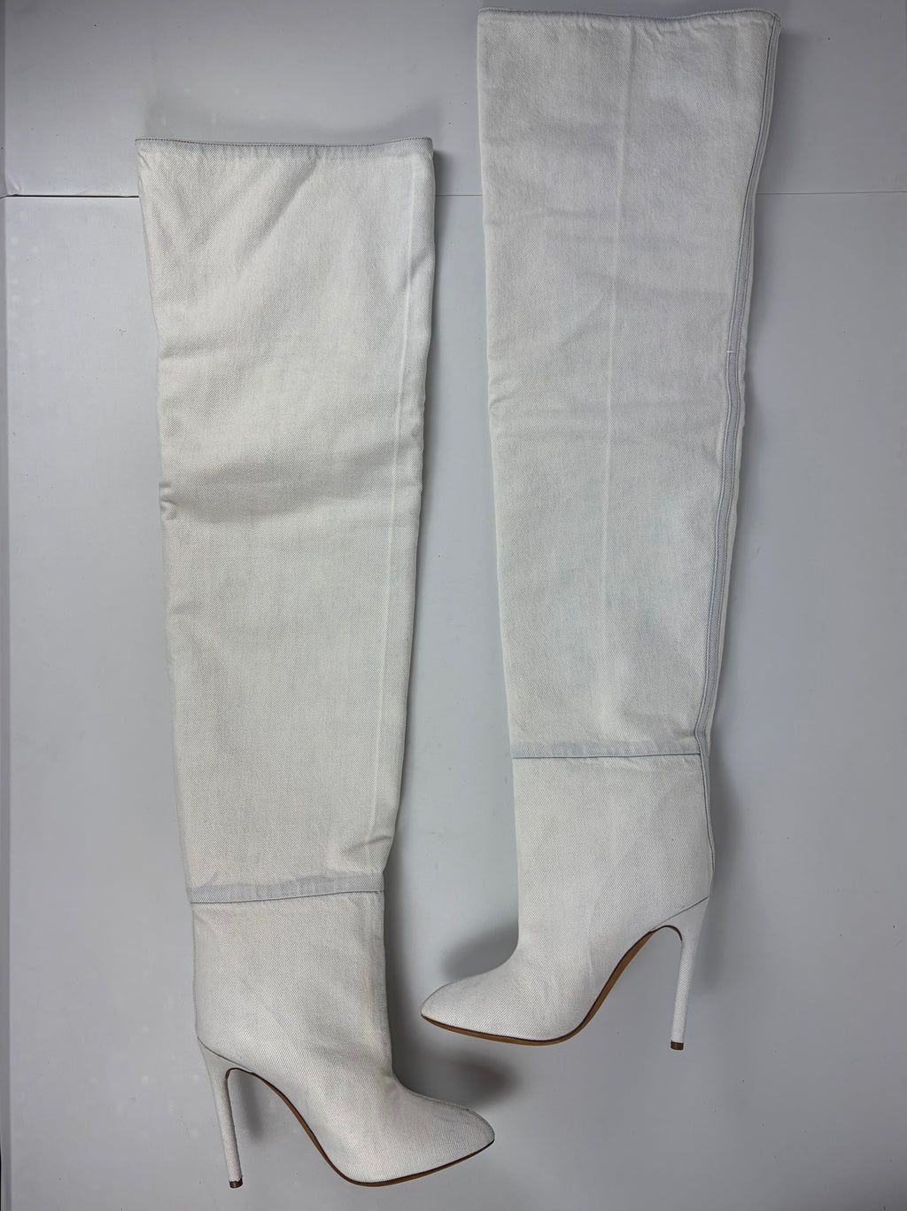 2016 Kanye West's YEEZY Season 4 bleached denim boots - eu 38 - white