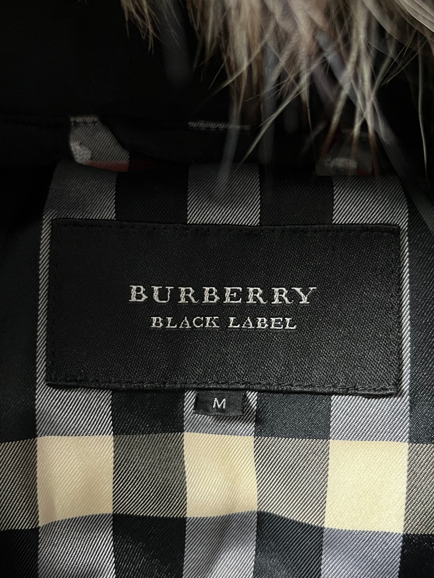 00’s BURBERRY made in Japan real fur down jacket (S/M) - black