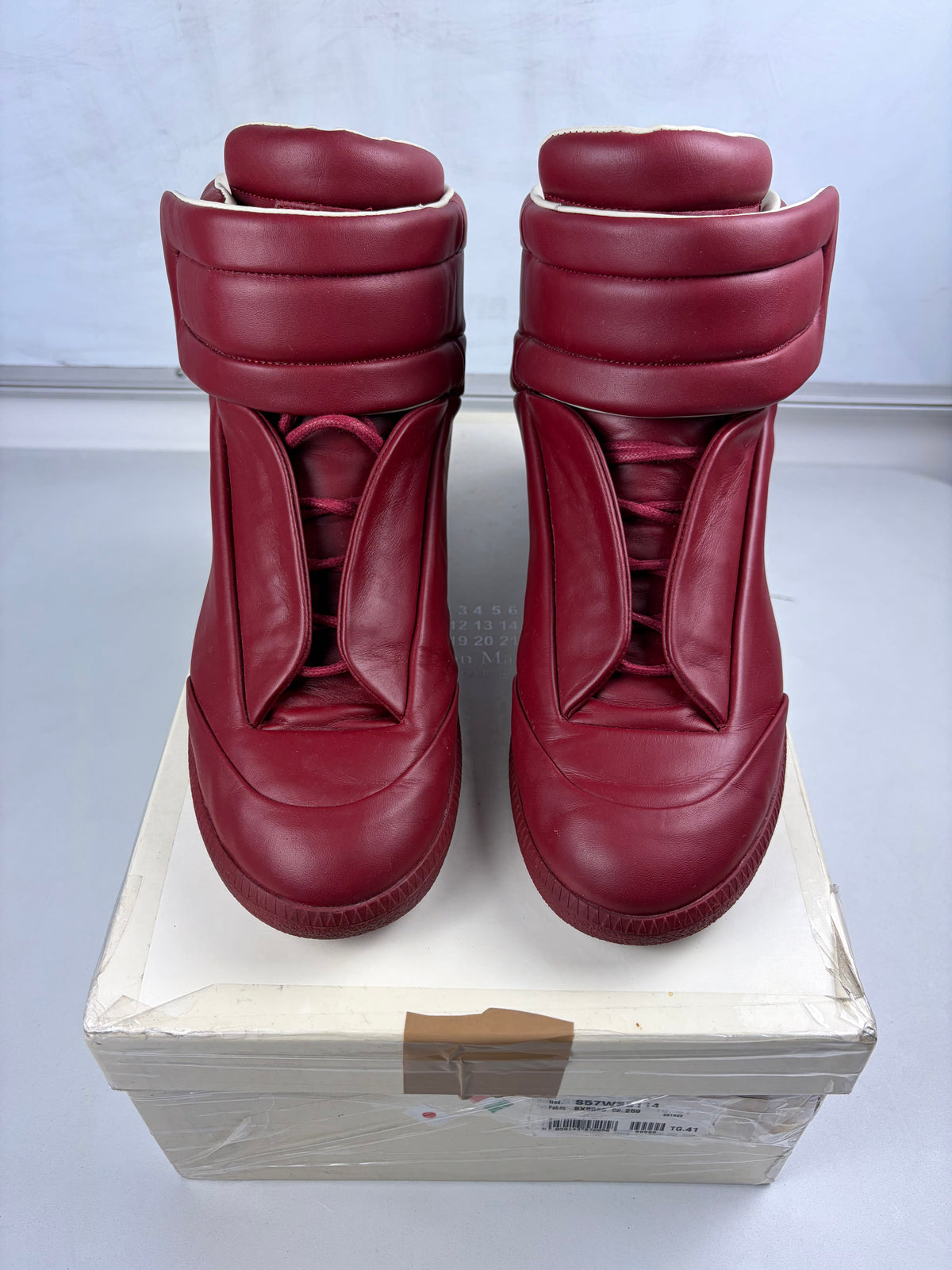 Maison Margiela Future high tops - eu 41 / us 8 / uk 7 - burgundy
