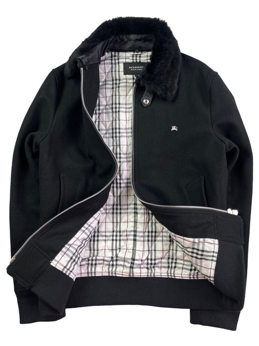 00’s BURBERRY made in Japan rabbit fur jacket (M/L) - black